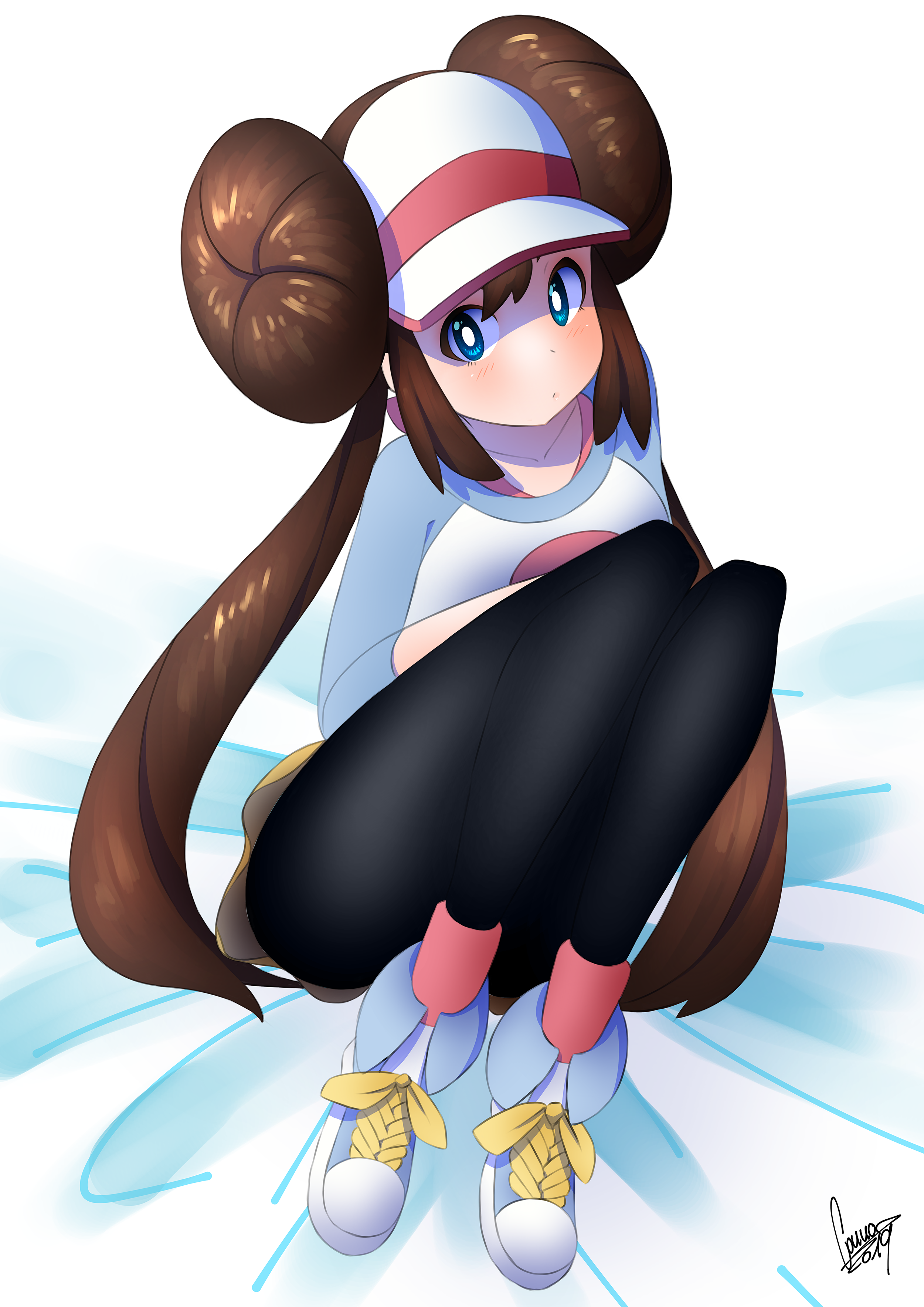 Anime 2500x3535 anime anime girls Pokémon Rosa (Pokémon) long hair twintails brunette solo artwork digital art fan art hat