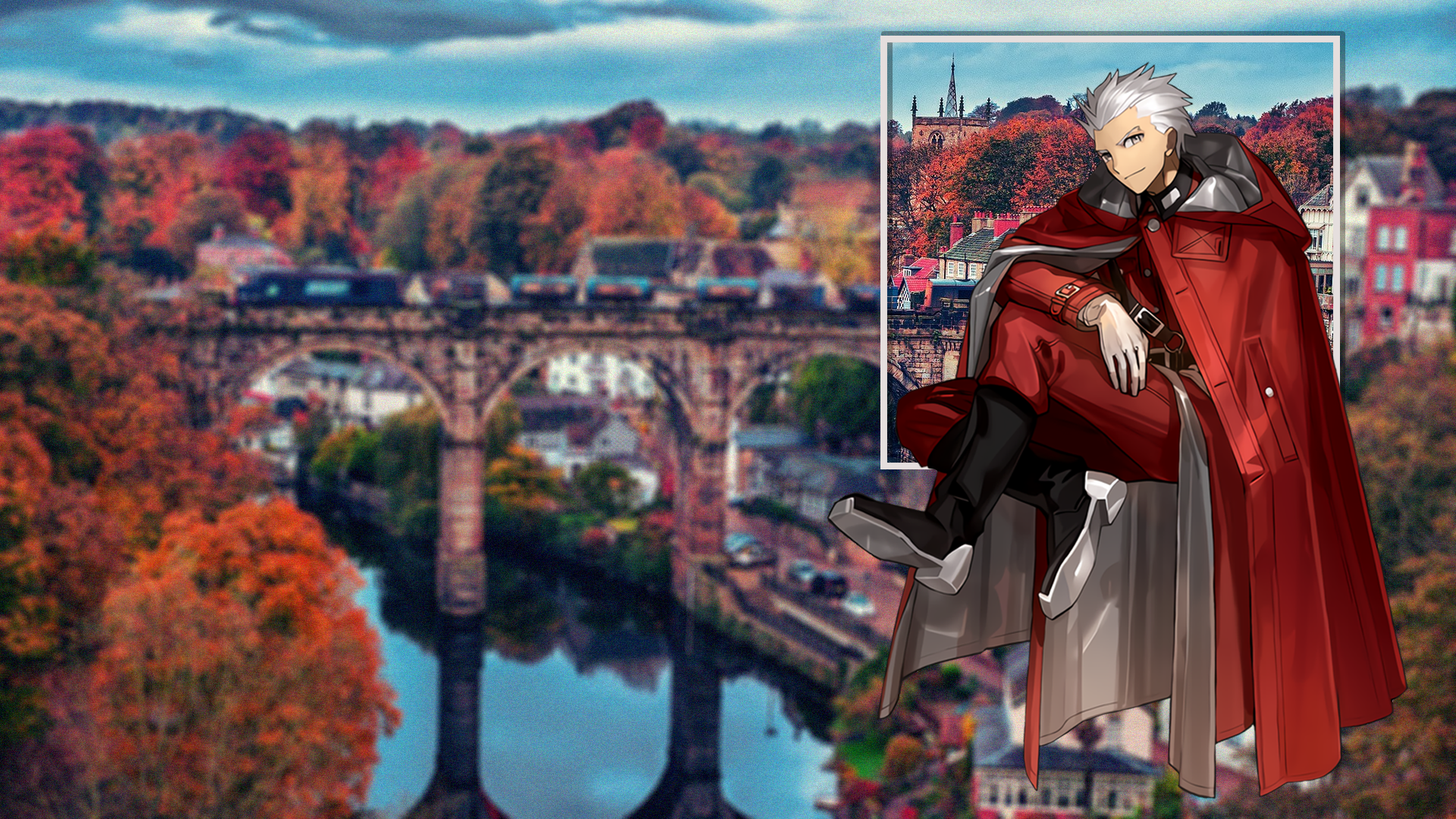 Anime 1920x1080 Fate series picture-in-picture city Fate/Extra Fate/Extra CCC anime boys Shirou Emiya Archer (Fate/Stay Night)