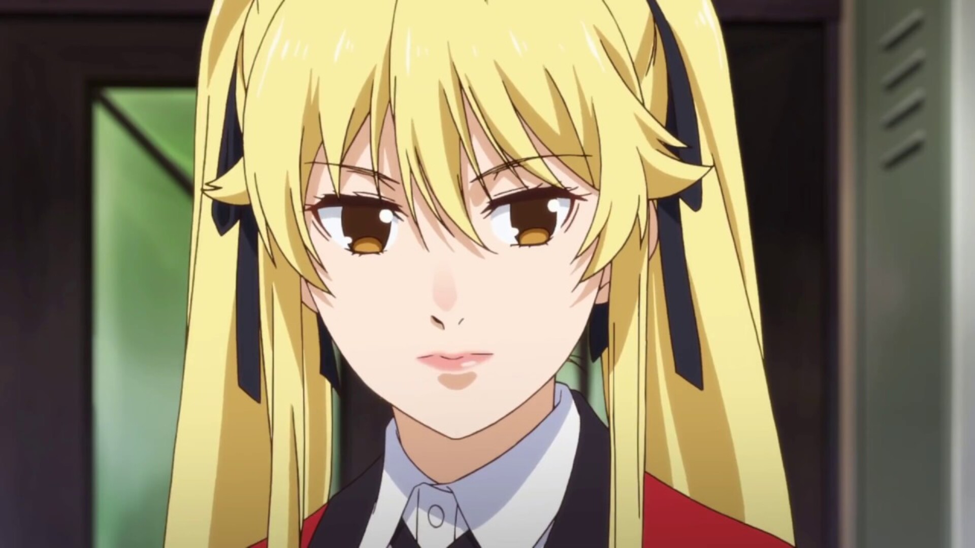 Anime 1920x1080 anime anime girls Anime screenshot Kakegurui Saotome Meari twintails blonde solo digital art