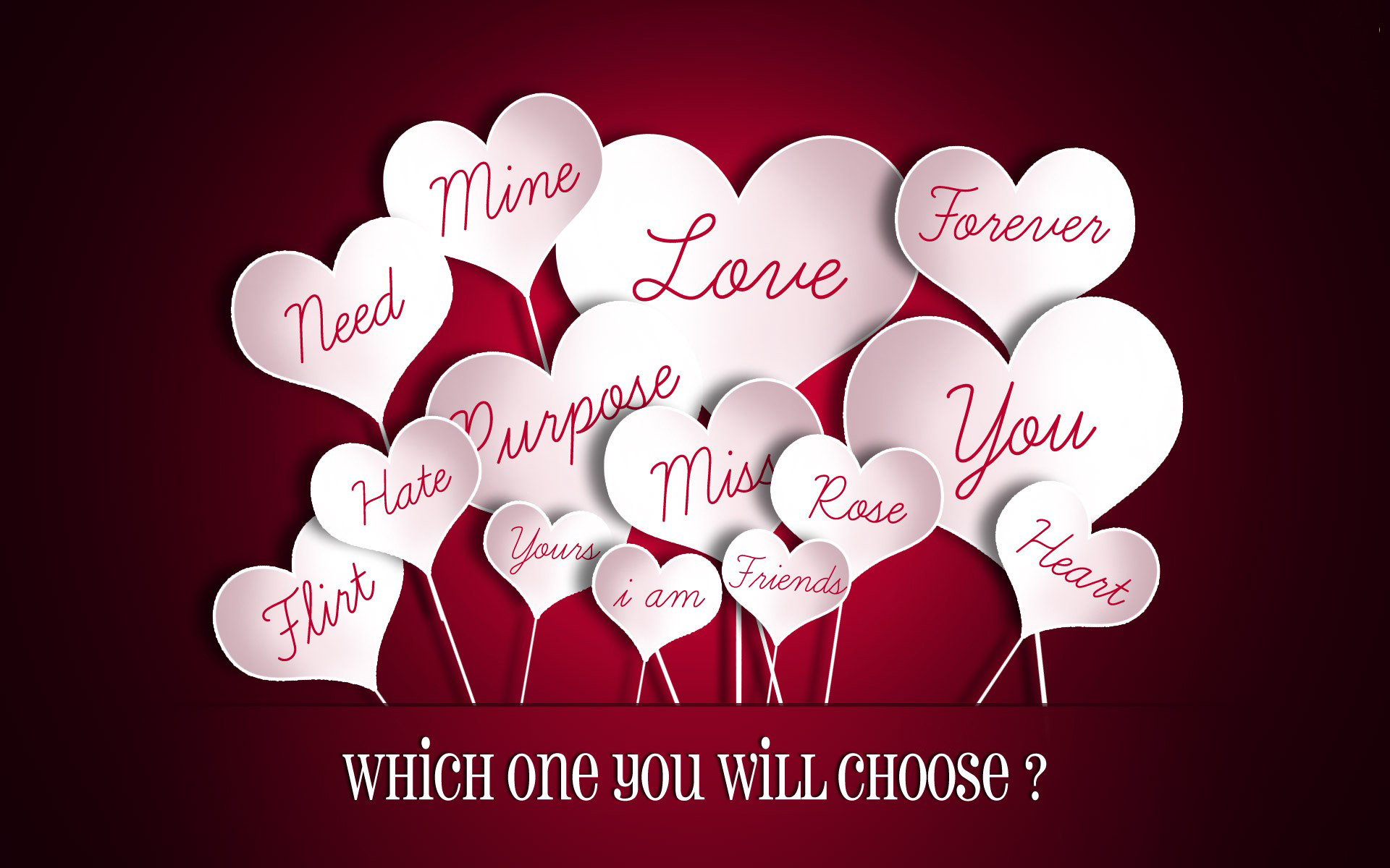 General 1920x1200 Valentine's Day typography red background text simple background digital art
