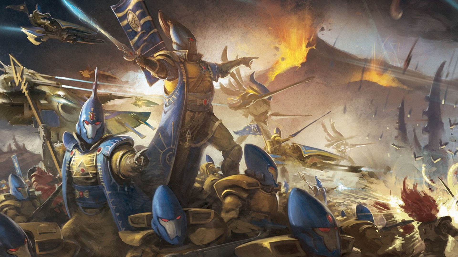 General 1920x1080 Warhammer 40,000 Eldar battle digital art