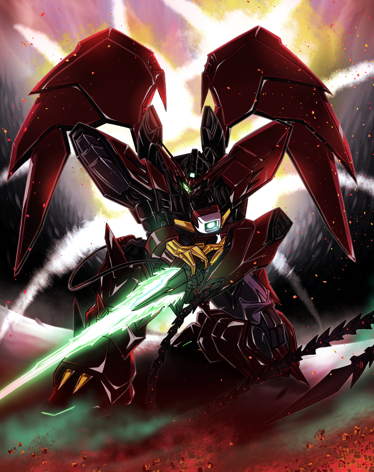 Anime 1311x1656 anime mechs Gundam Gundam Epyon Mobile Suit Gundam Wing Super Robot Taisen artwork digital art fan art