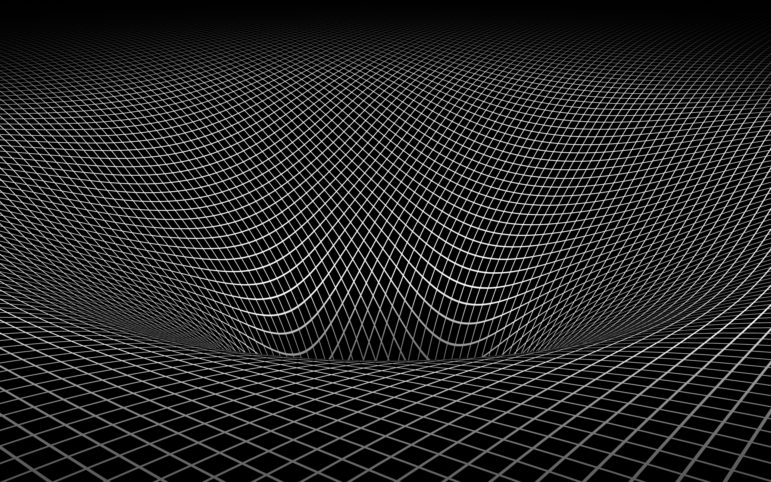 General 2560x1600 minimalism Gravity abstract digital art wormholes monochrome wireframe