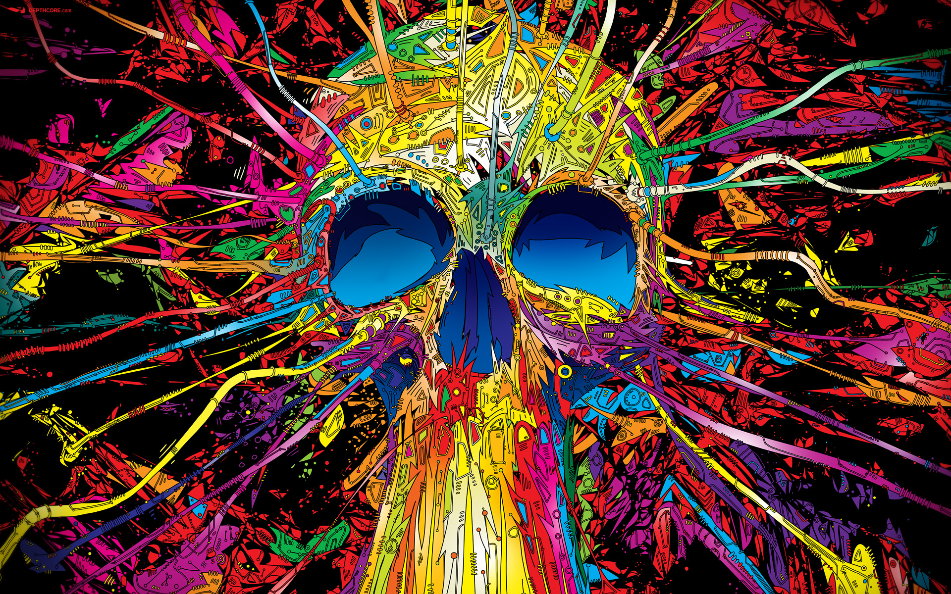 General 1920x1200 skull artwork Matei Apostolescu psychedelic digital art colorful surreal