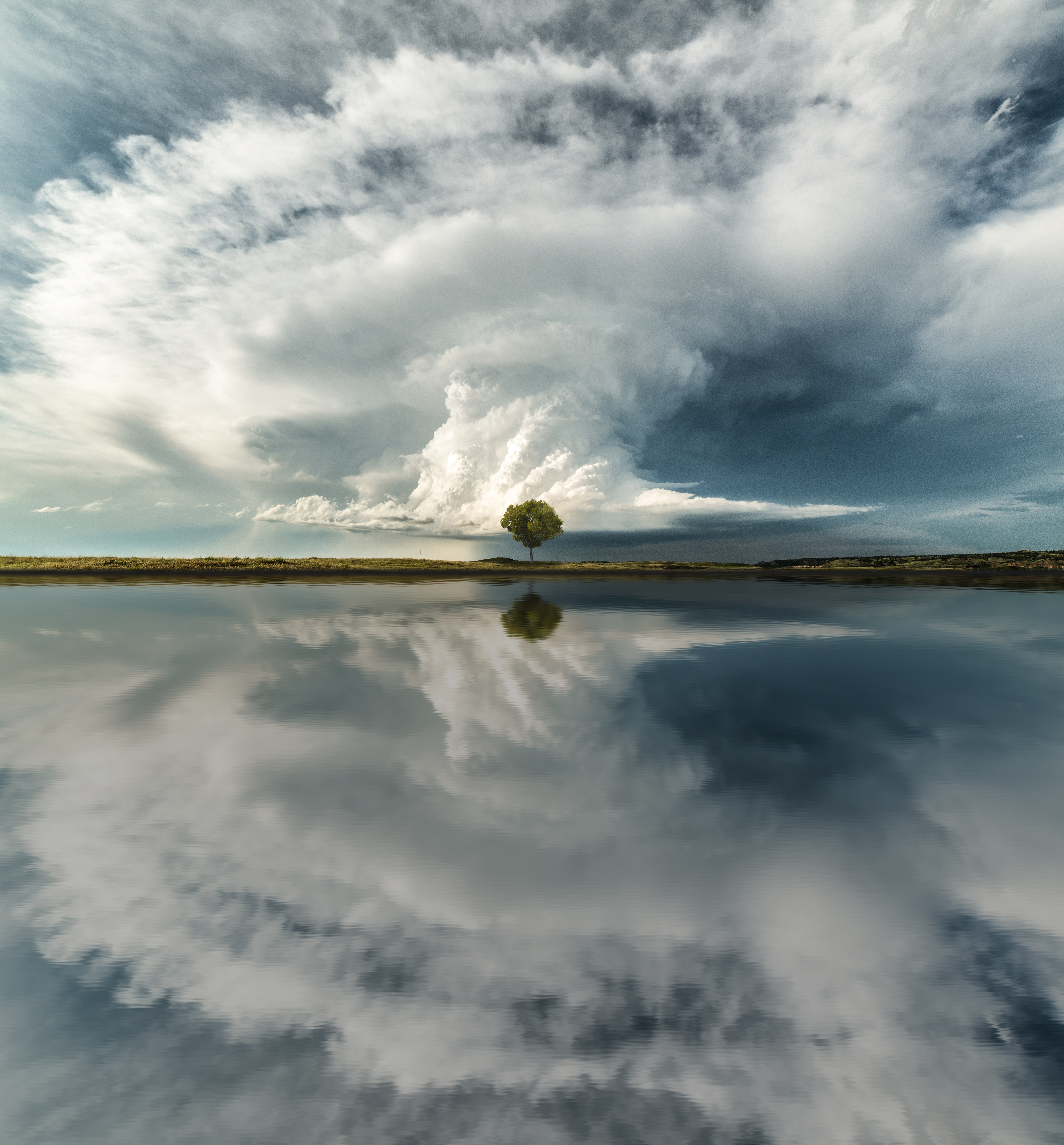 General 5874x6320 Amaurie Ramirez photography nature landscape clouds reflection lake trees cumulus Montana USA North America field