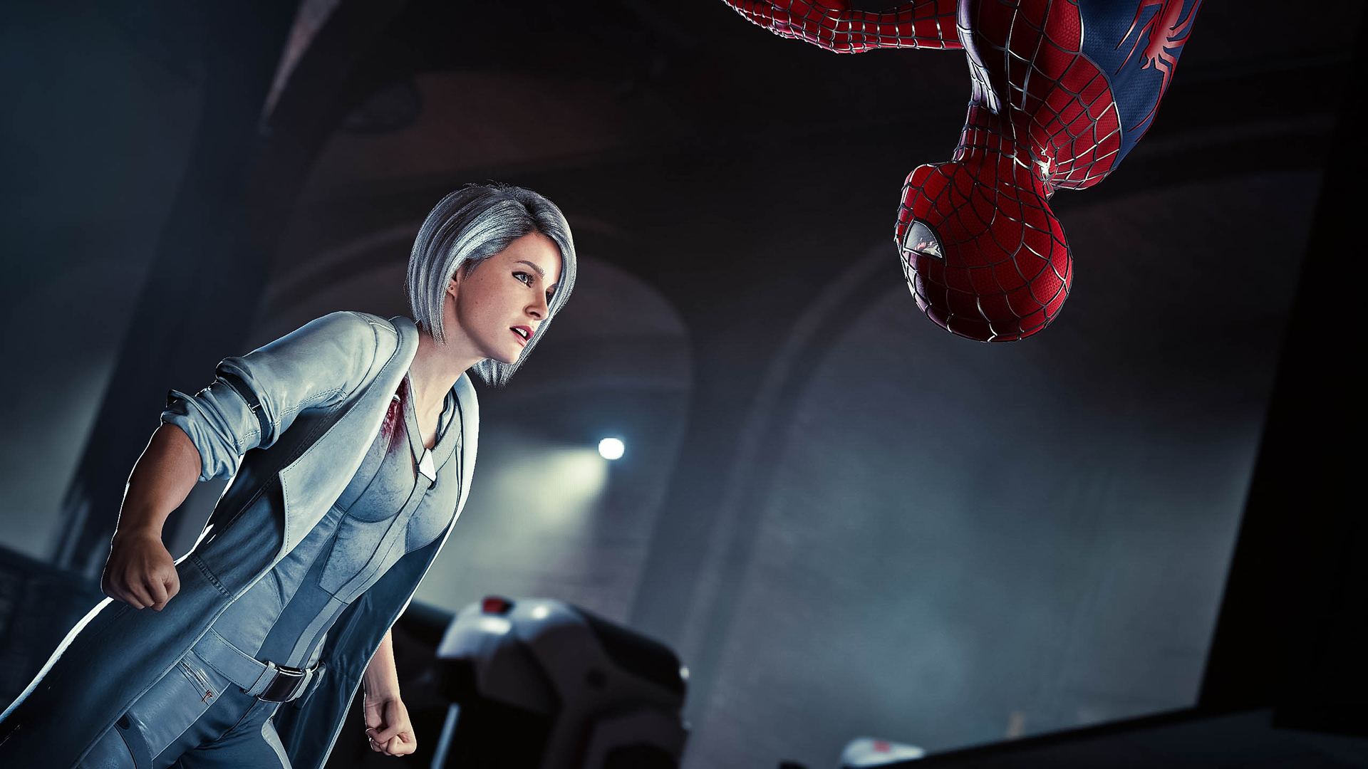 General 1920x1080 Spider-Man (2018) Spider-Man silver sable video games superhero video game girls blood video game characters fist silver hair women Insomniac Games CGI