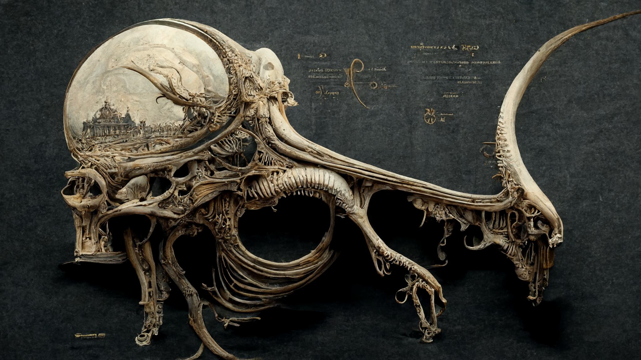 General 2048x1152 digital art anatomy bones surreal artwork fantasy art