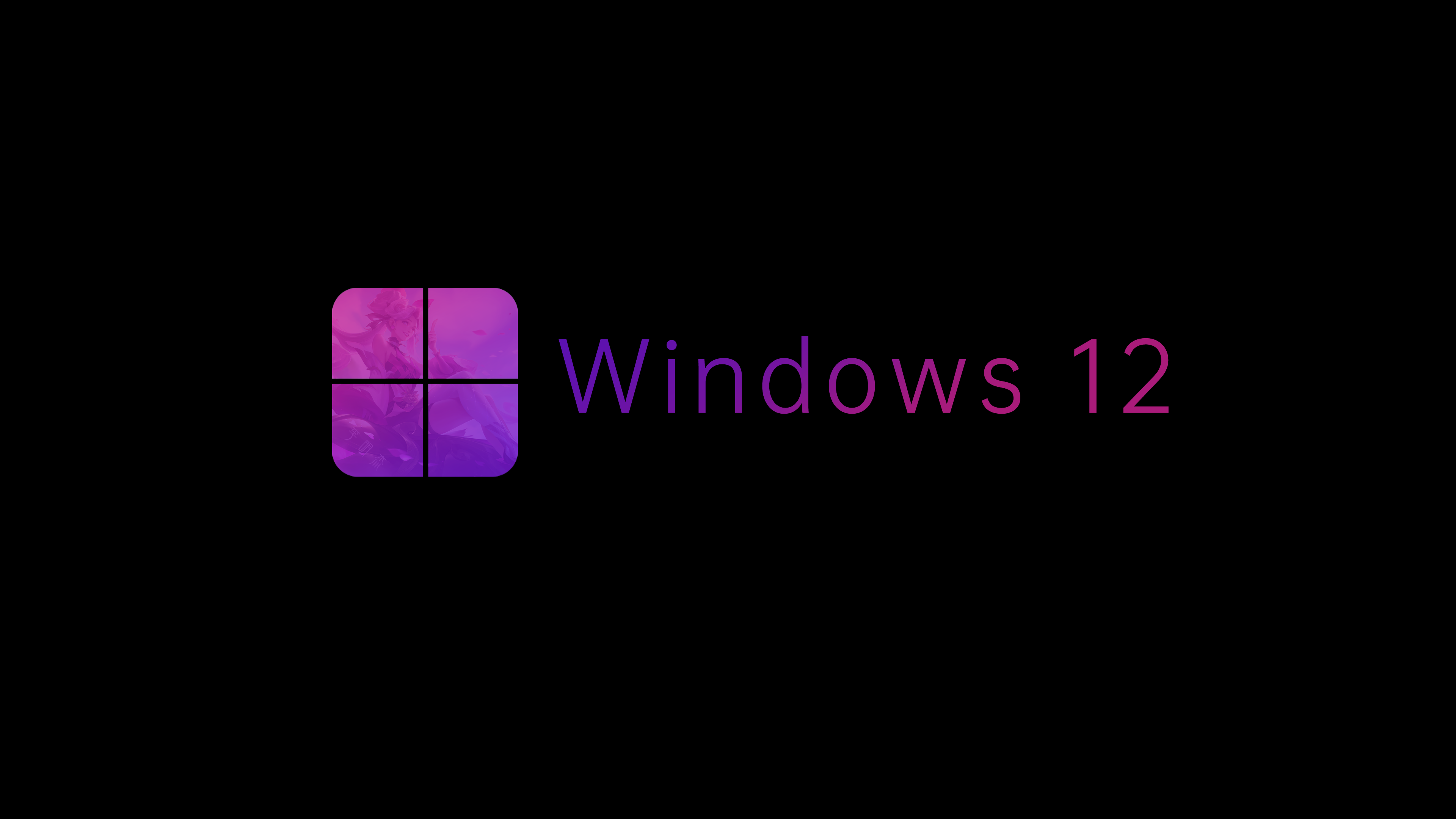 General 3840x2160 Windows 12 concept art black background logo simple background minimalism operating system