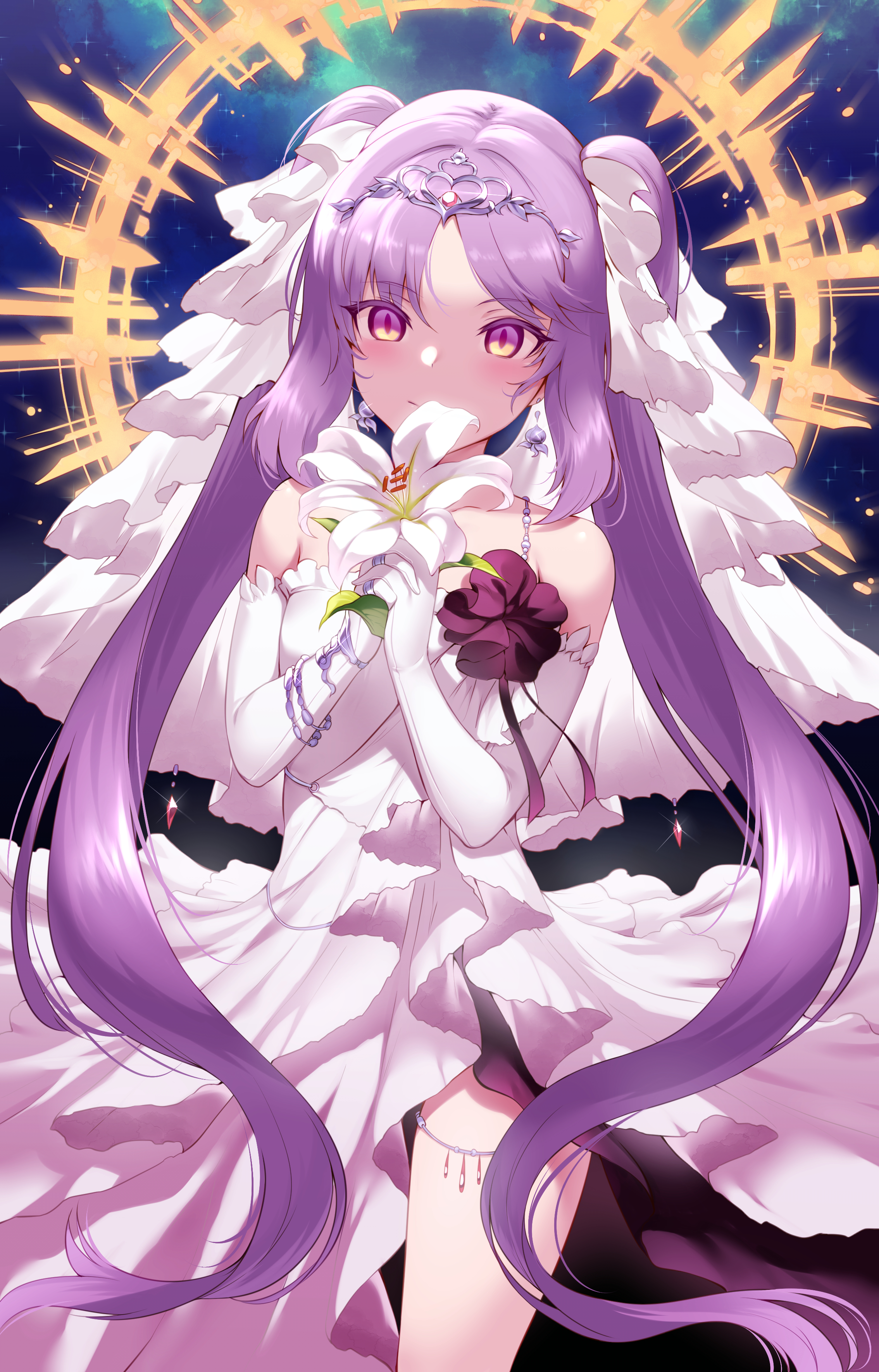 Anime 2268x3541 Euryale (Fate/Grand Order) Fate/Grand Order purple hair loli wedding dress halo long hair Fate series anime girls Rogia twintails