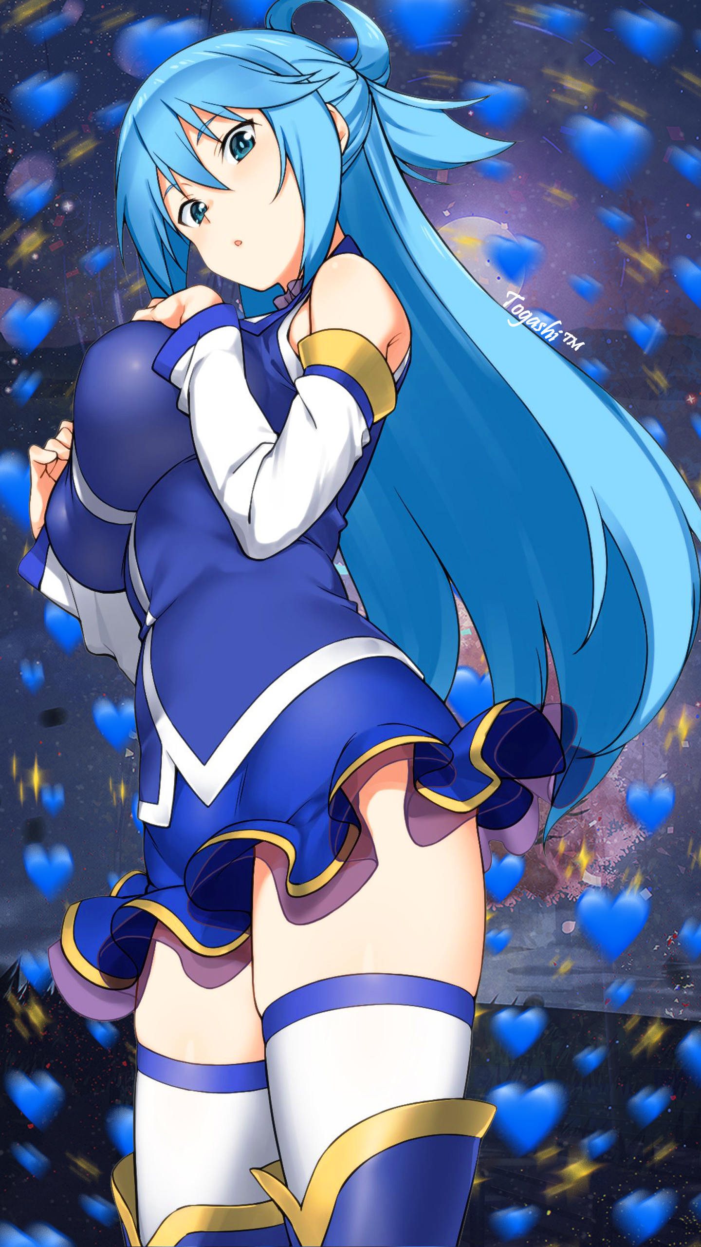 Anime 1440x2560 anime girls Kono Subarashii Sekai ni Shukufuku wo! Aqua (KonoSuba) anime blue hair in water legs