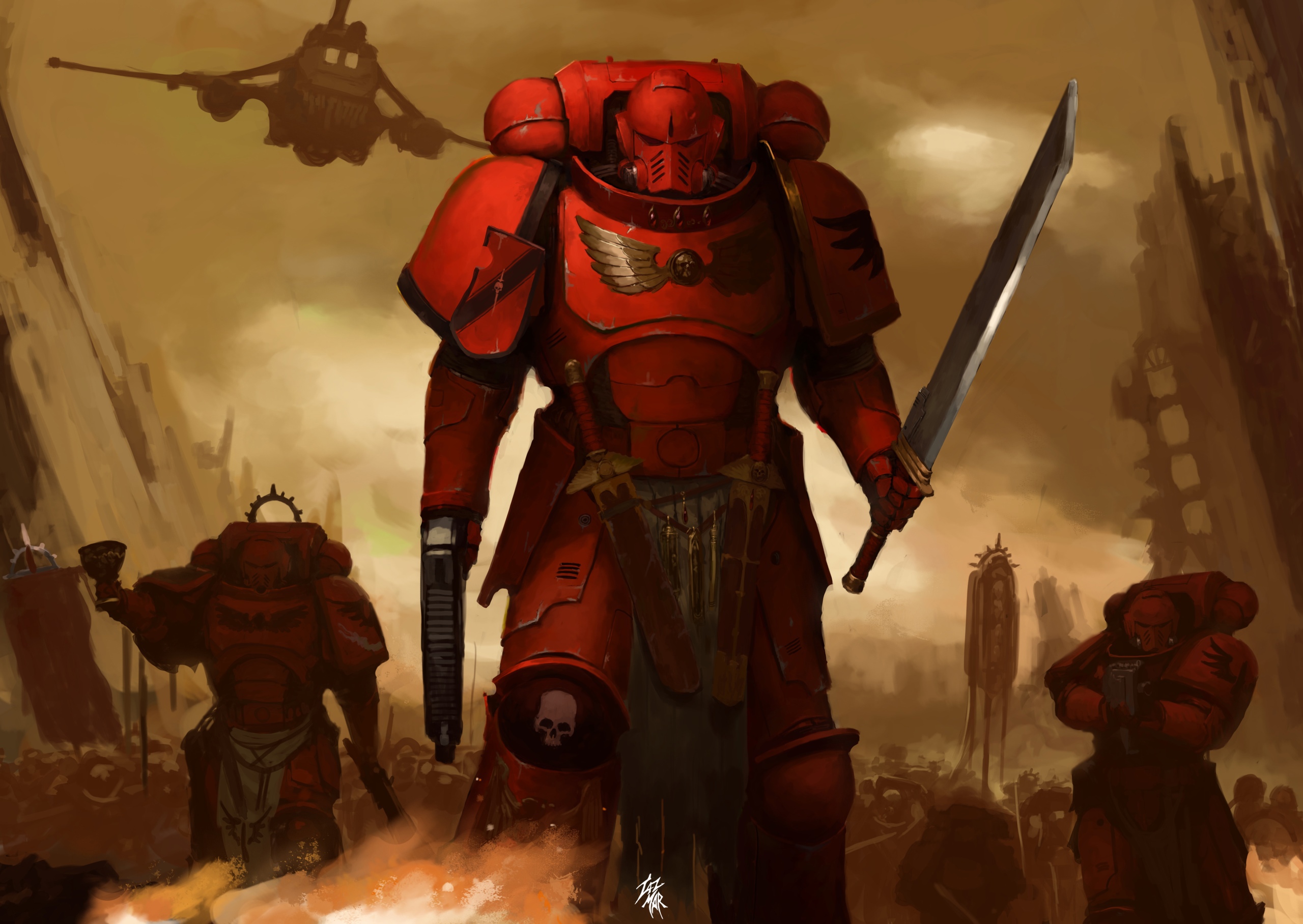 General 2560x1816 Warhammer 40,000 Blood Angels video game art