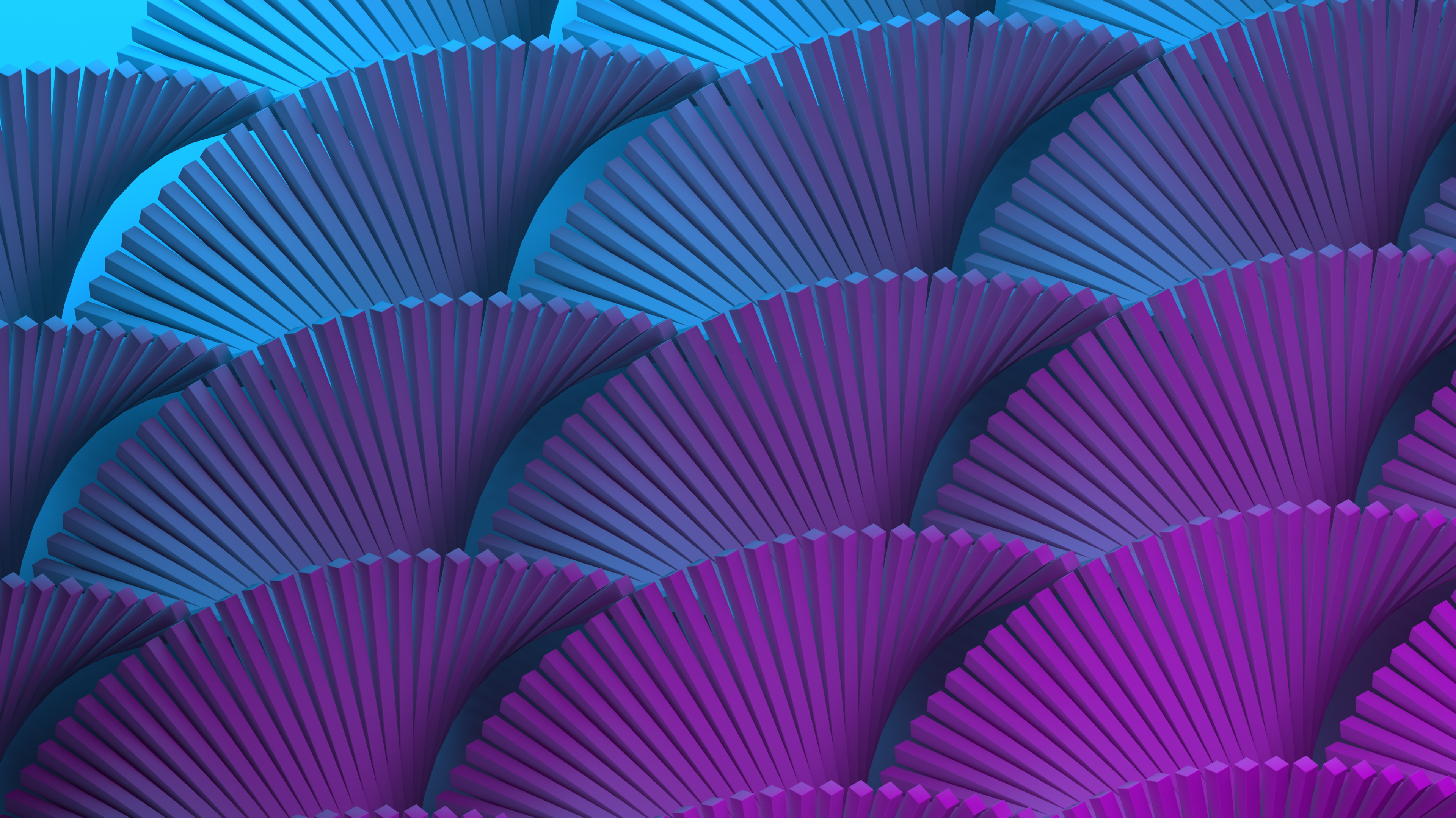 General 3840x2160 3D abstract colorful neon modern pattern blue purple render wavy lines geometry artwork digital art cyan