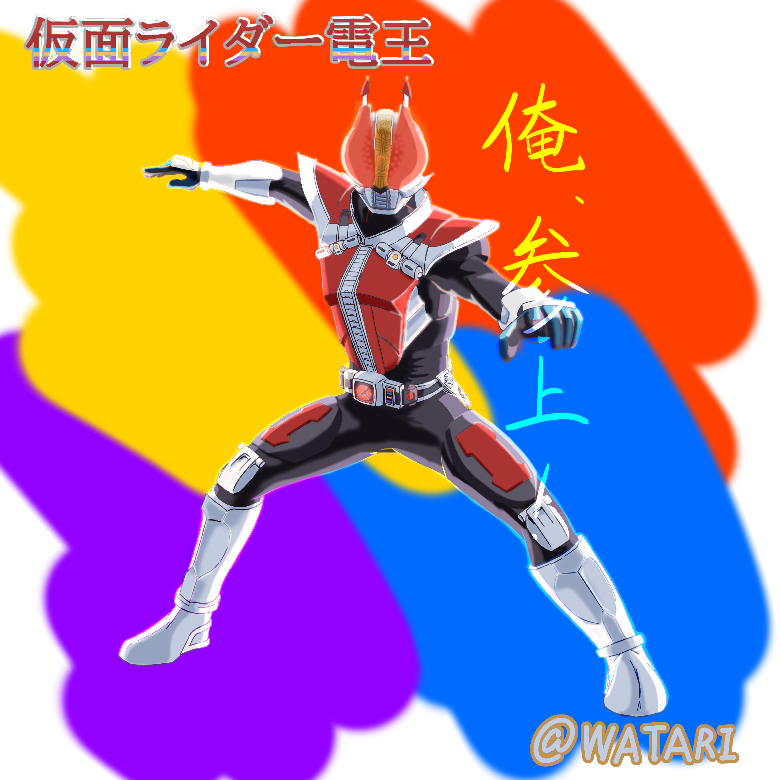 General 2500x2500 anime tokusatsu Kamen Rider Den-O Kamen Rider Den-O Sword Form kamen rider solo artwork digital art fan art