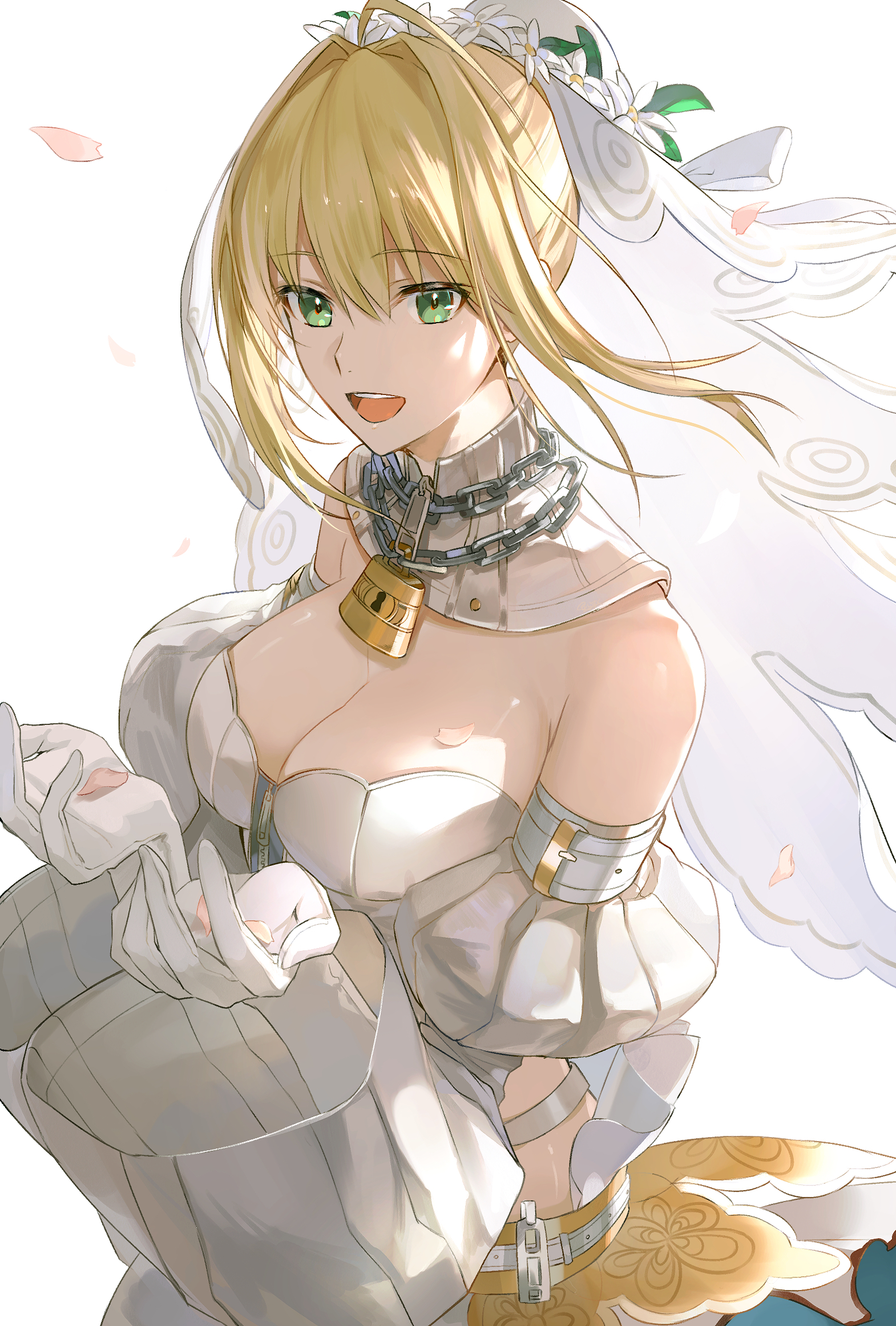 Anime 1570x2323 anime anime girls Fate series Fate/Extra Fate/Extra CCC Fate/Grand Order Nero Claudius blonde long hair solo artwork digital art fan art green eyes
