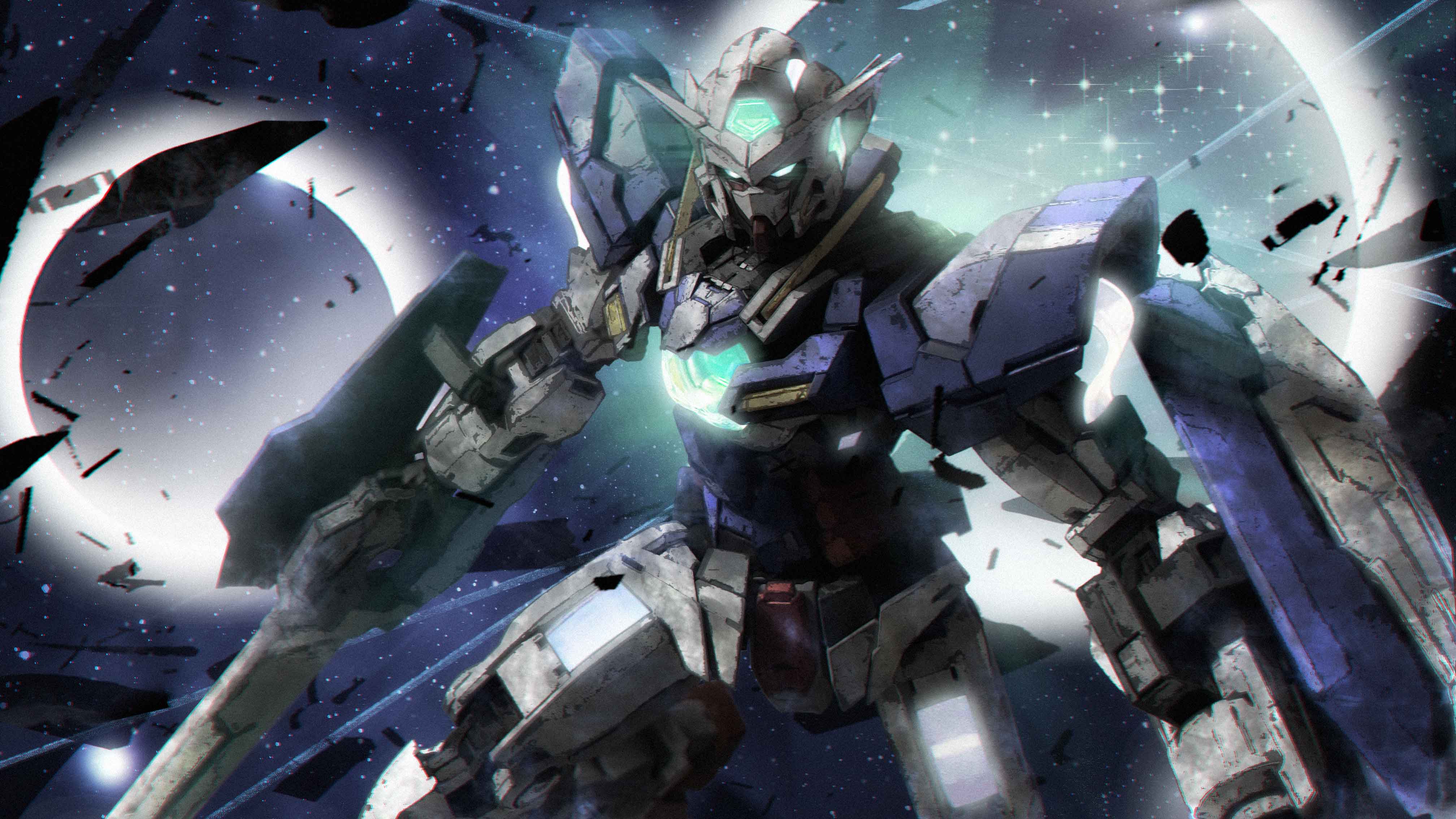 Anime 4032x2268 anime mechs Gundam Mobile Suit Gundam 00 Gundam Exia Super Robot Taisen artwork digital art fan art