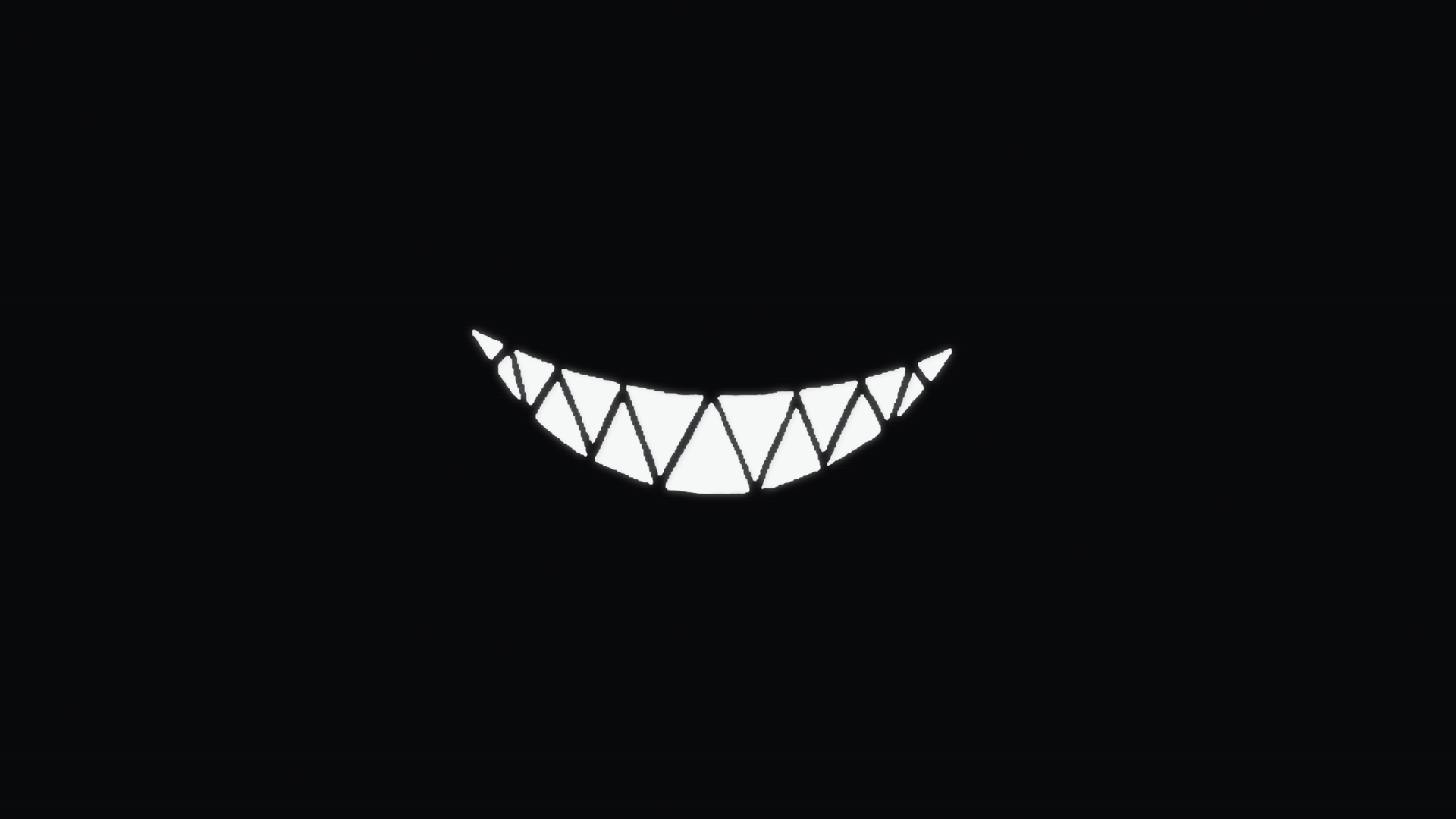 General 1920x1080 dark pointy teeth smiling Cheshire Cat minimalism simple background black background