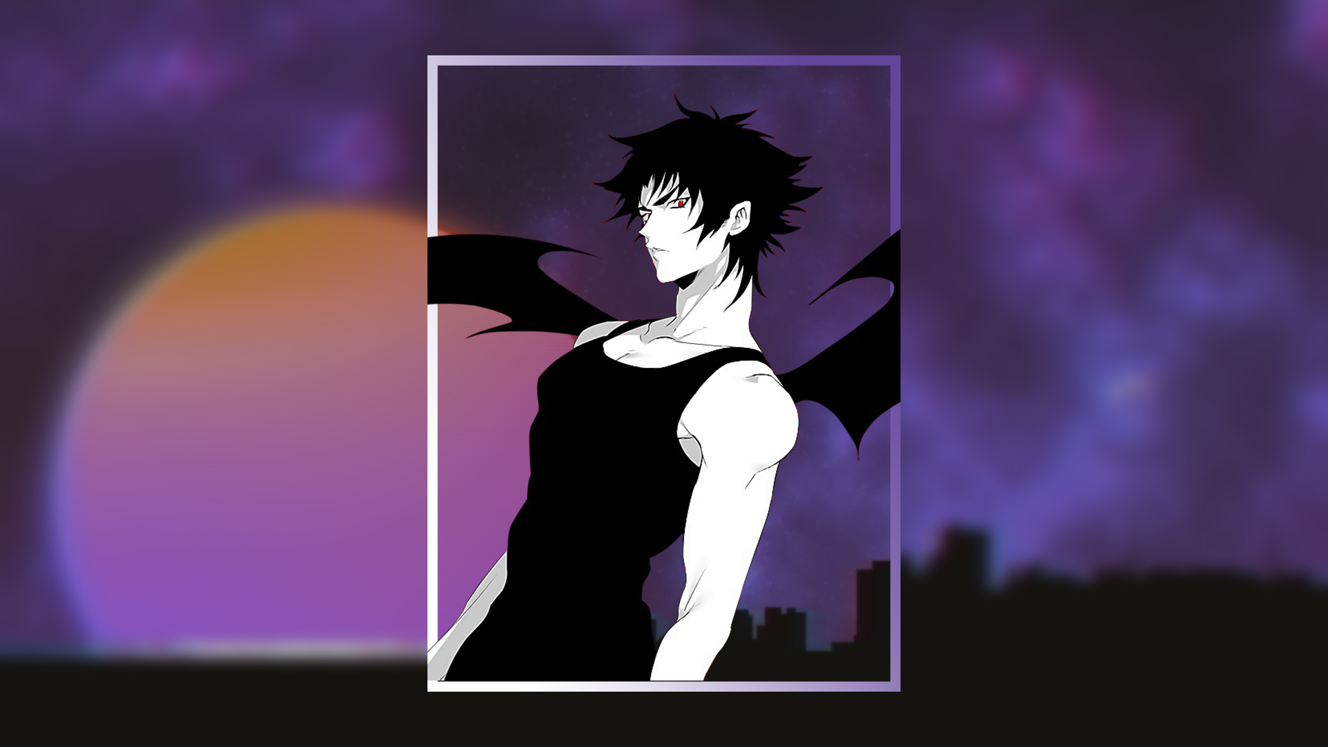 Anime 1920x1080 picture-in-picture Devilman Crybaby vaporwave