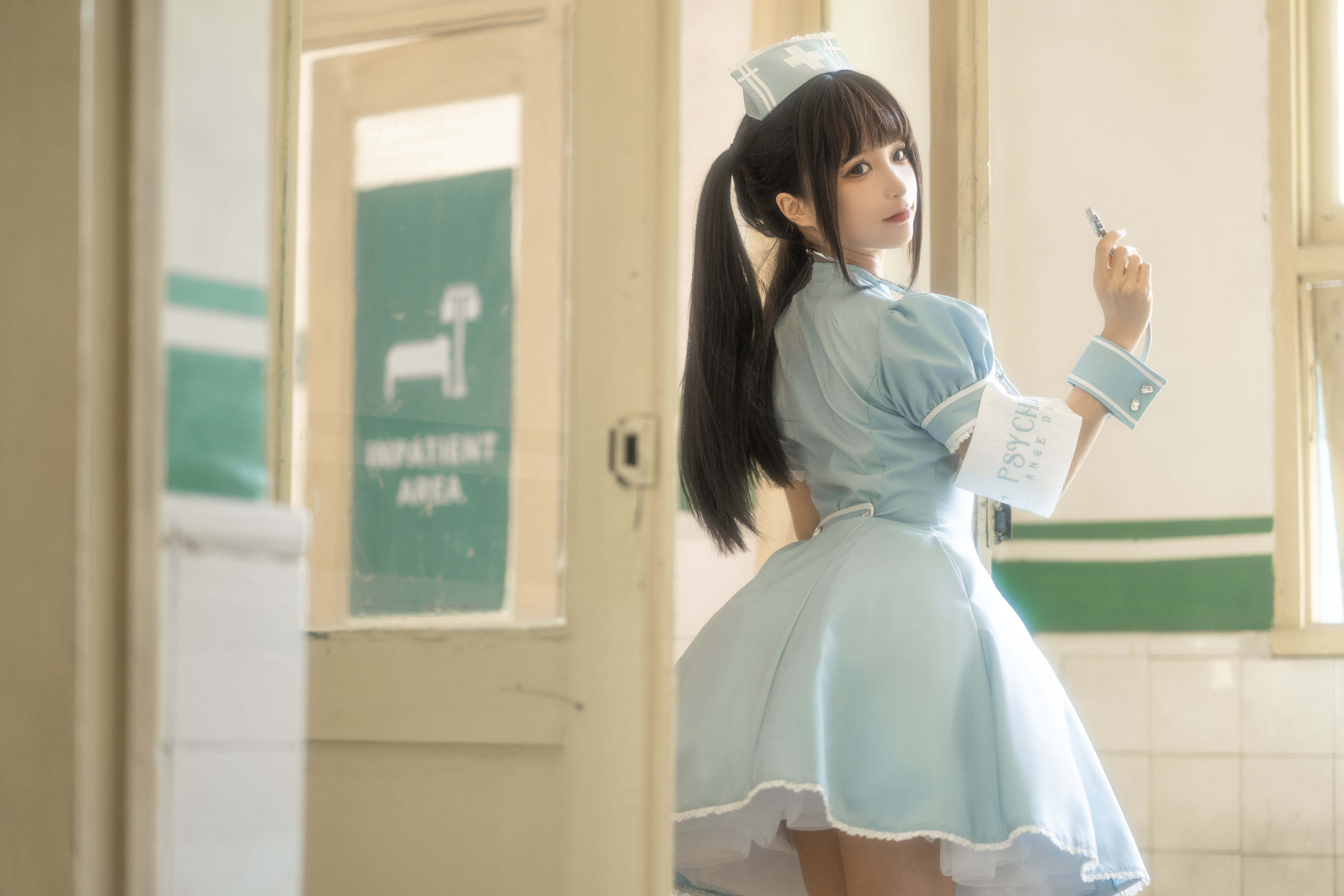 People 5641x3761 Chun Momo women model Asian cosplay nurses nurse outfit hospital indoors women indoors twintails dress