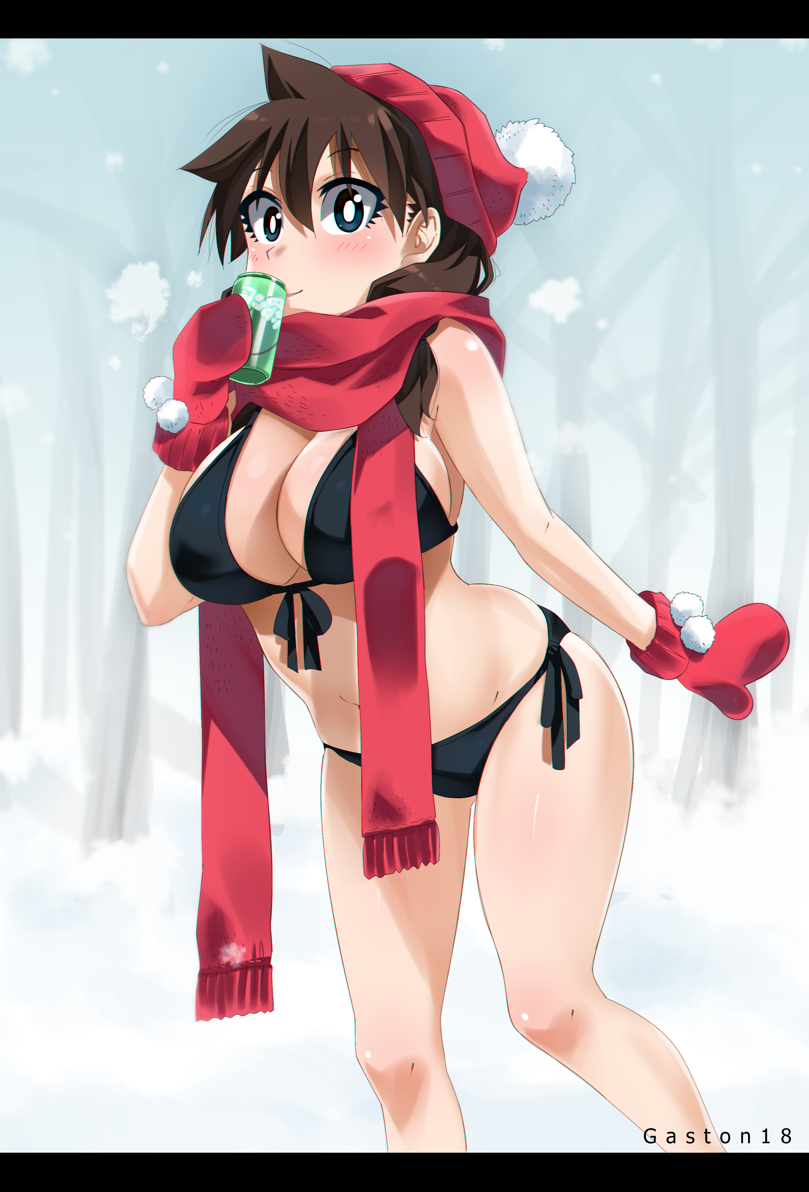 Anime 2737x4033 cleavage bikini scarf hat anime girls Amano Megumi Amano Megumi wa Sukidarake! Gaston 18