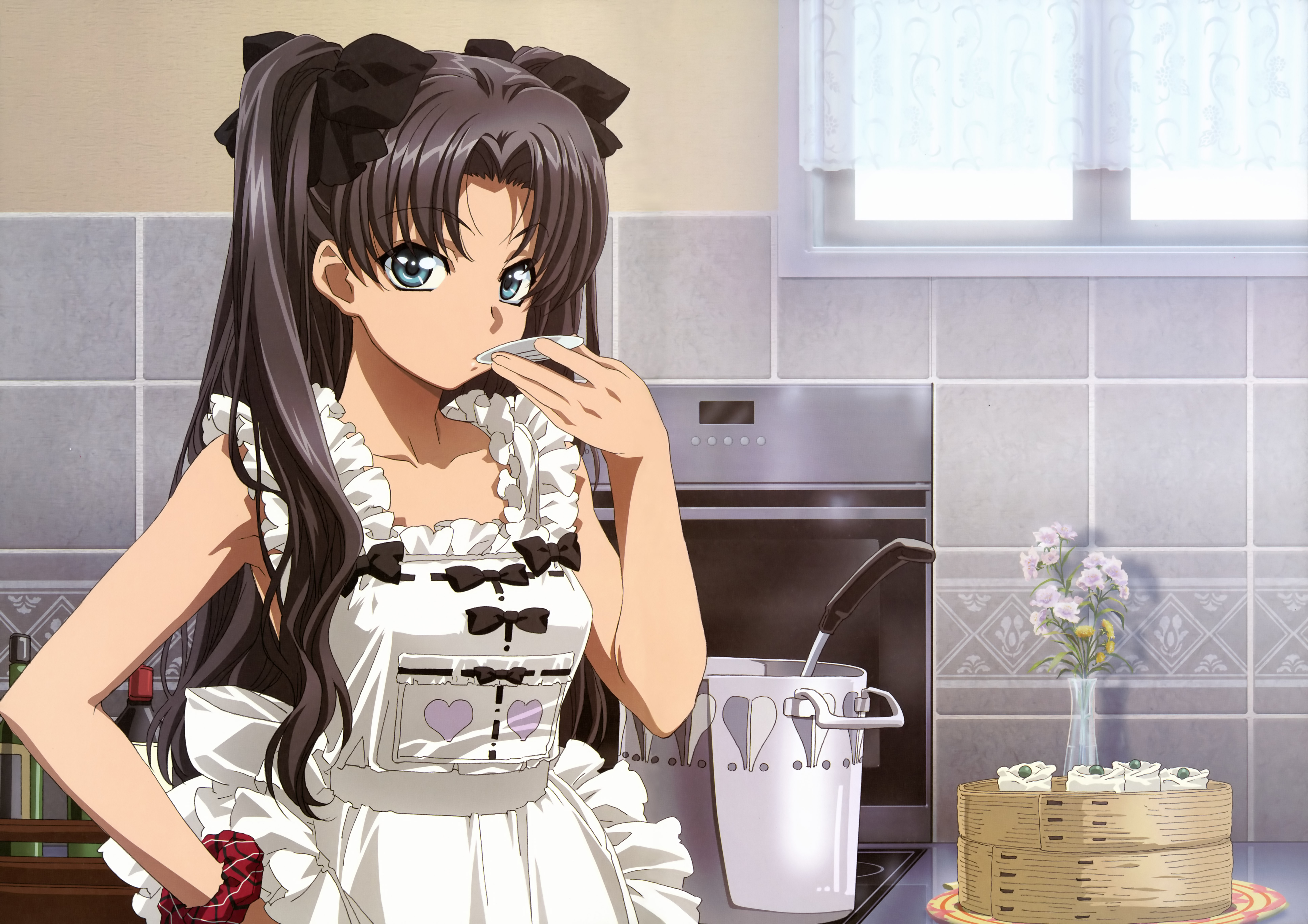 Anime 6601x4665 Tohsaka Rin anime girls Fate/Stay Night Fate series apron