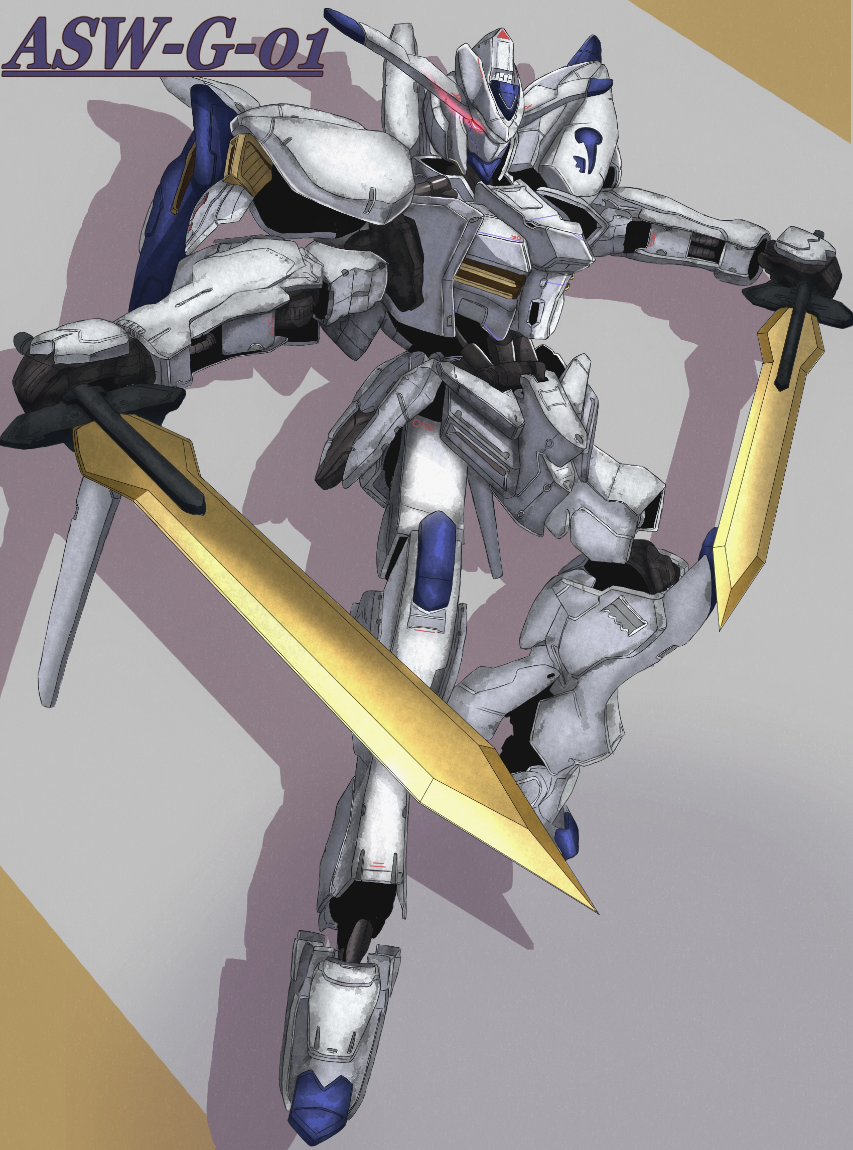 Anime 1700x2292 anime Gundam mechs Super Robot Taisen Mobile Suit Gundam: Iron-Blooded Orphans Gundam Bael artwork digital art fan art