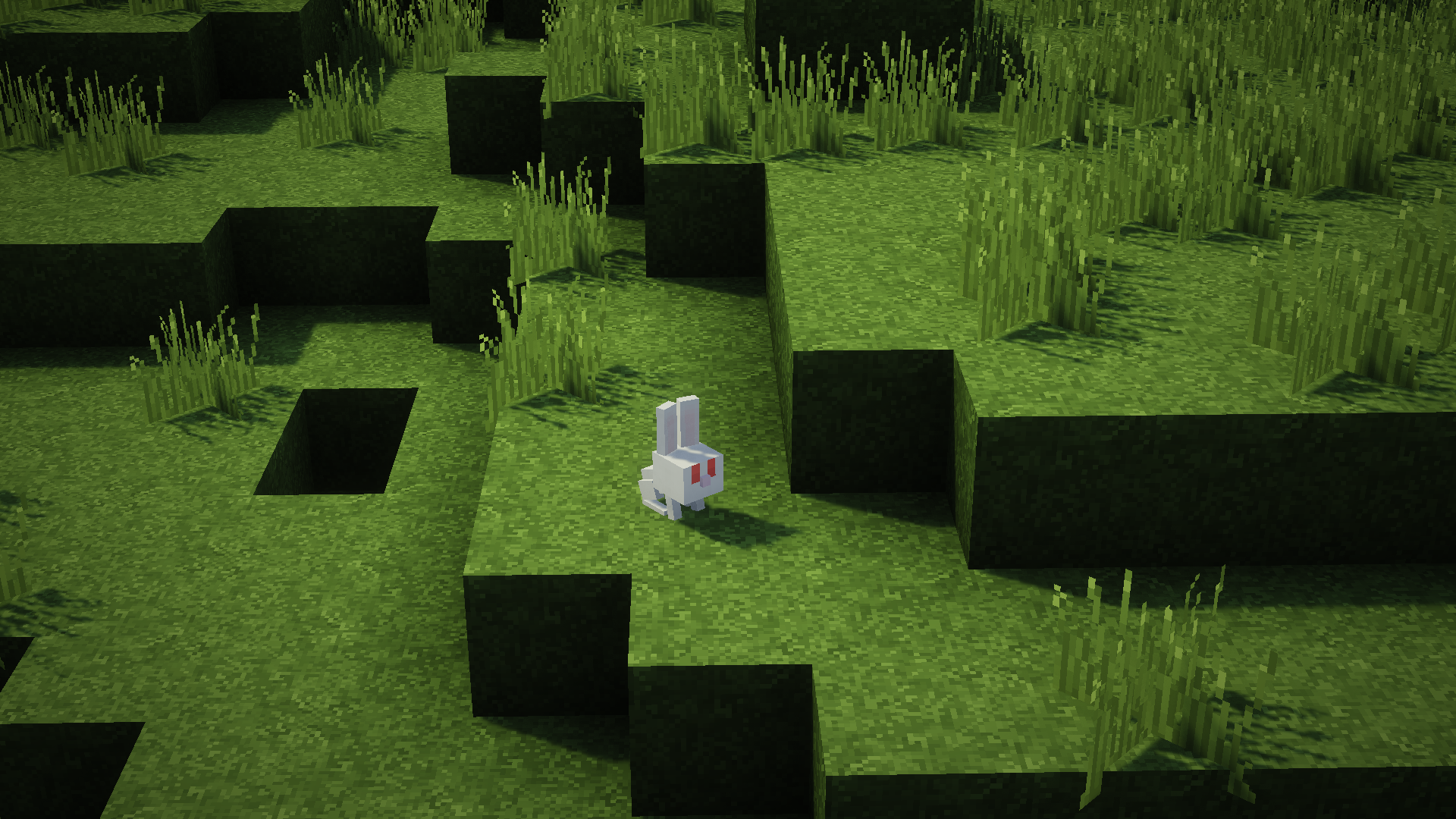 General 1920x1080 PC gaming video games screen shot green Minecraft White Rabbit grass