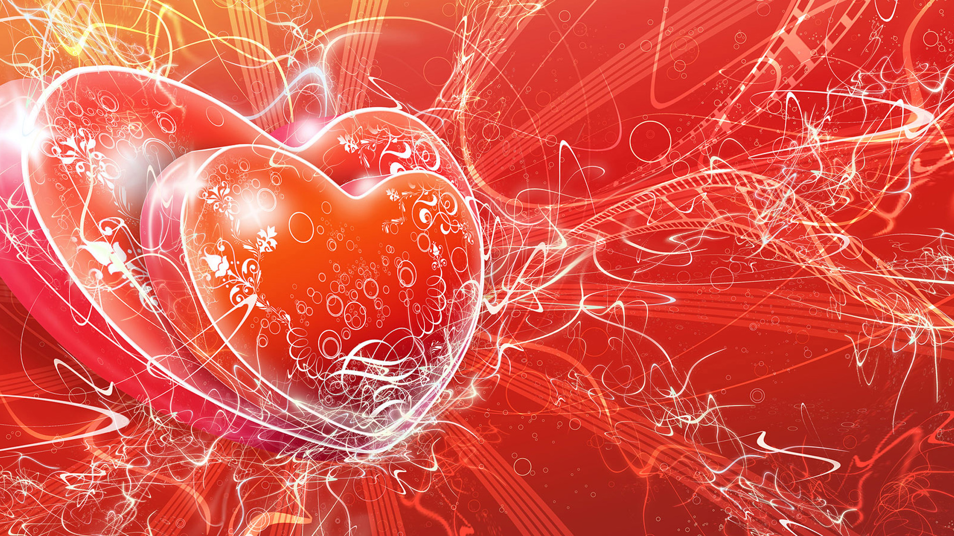 General 1920x1080 abstract 3D Abstract heart shapes