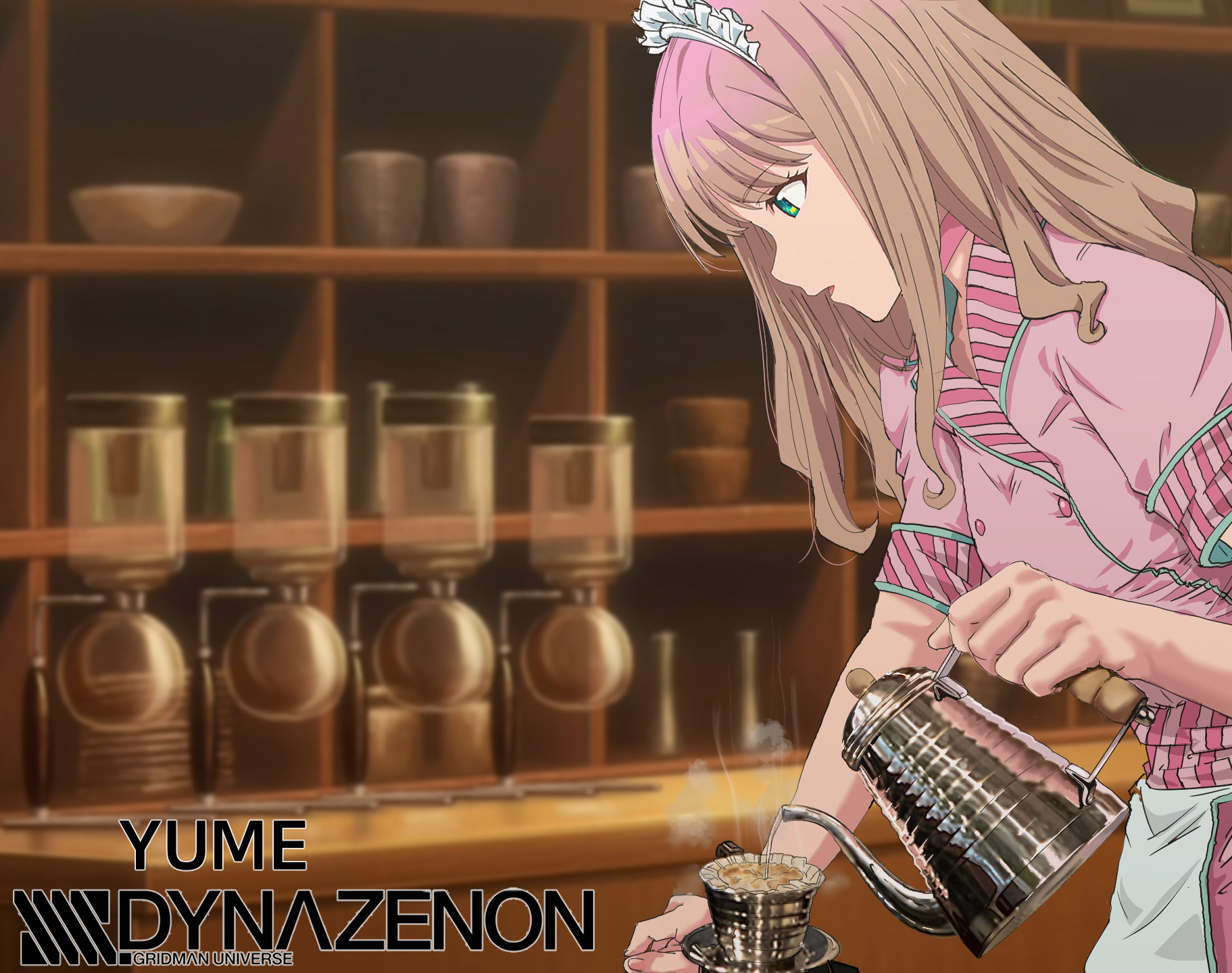 Anime 1823x1440 anime anime girls maid maid outfit SSSS.Dynazenon Minami Yume artwork digital art fan art long hair brunette