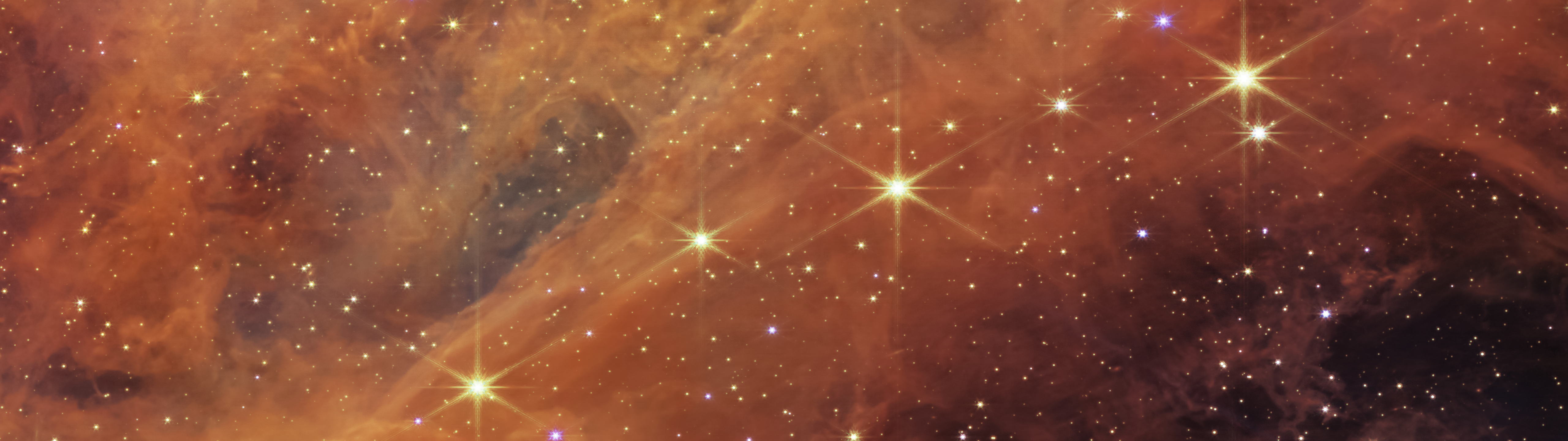General 5120x1440 space James Webb Space Telescope nebula Carina Nebula NASA infrared stars NGC 3324