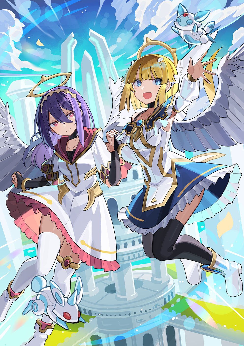 Anime 992x1403 anime anime girls original characters artwork digital art fan art wings angel wings
