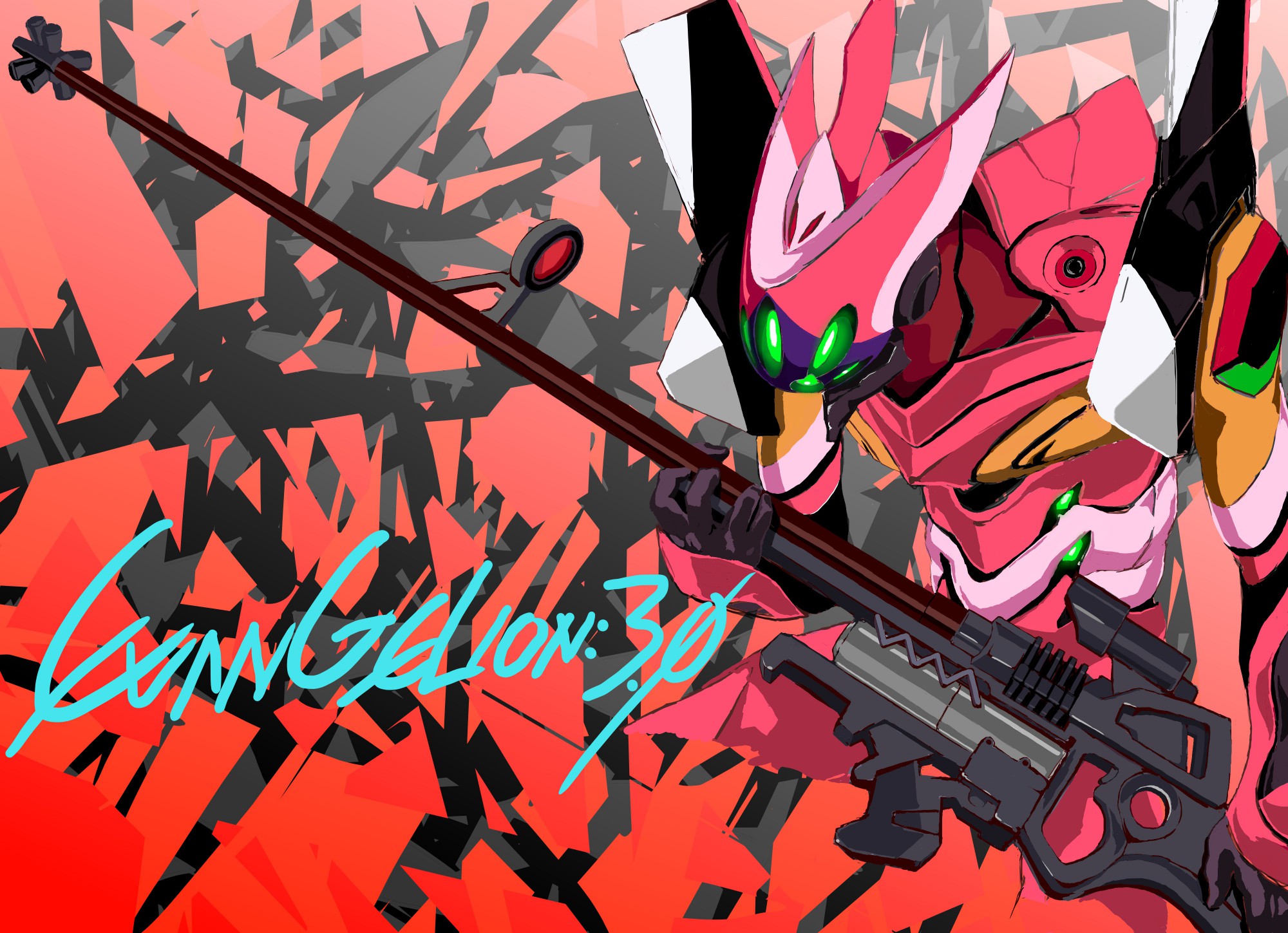 Anime 2000x1449 EVA Unit 08 Neon Genesis Evangelion mechs anime artwork digital art fan art