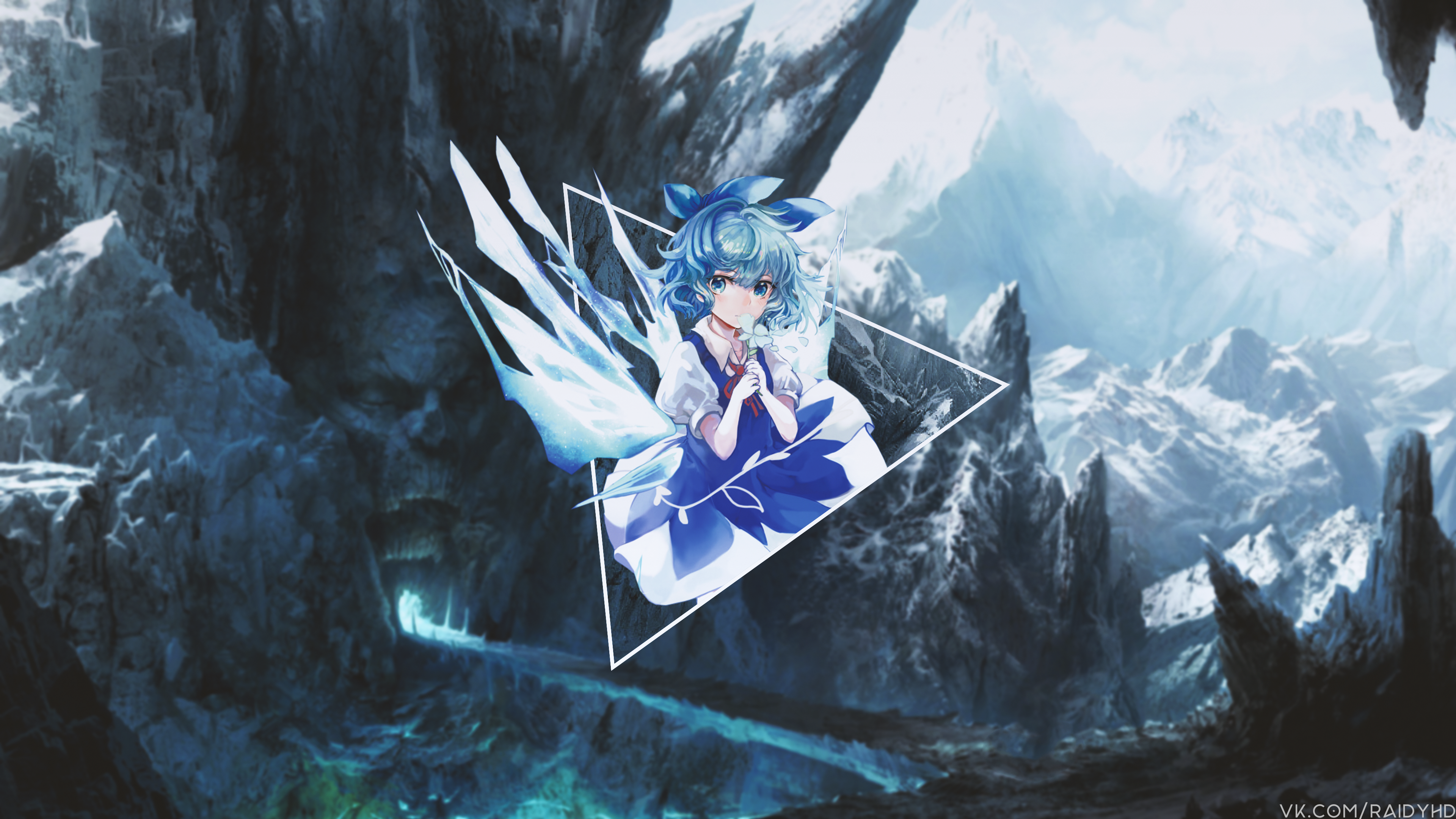 Anime 3840x2160 anime girls anime picture-in-picture Touhou Cirno