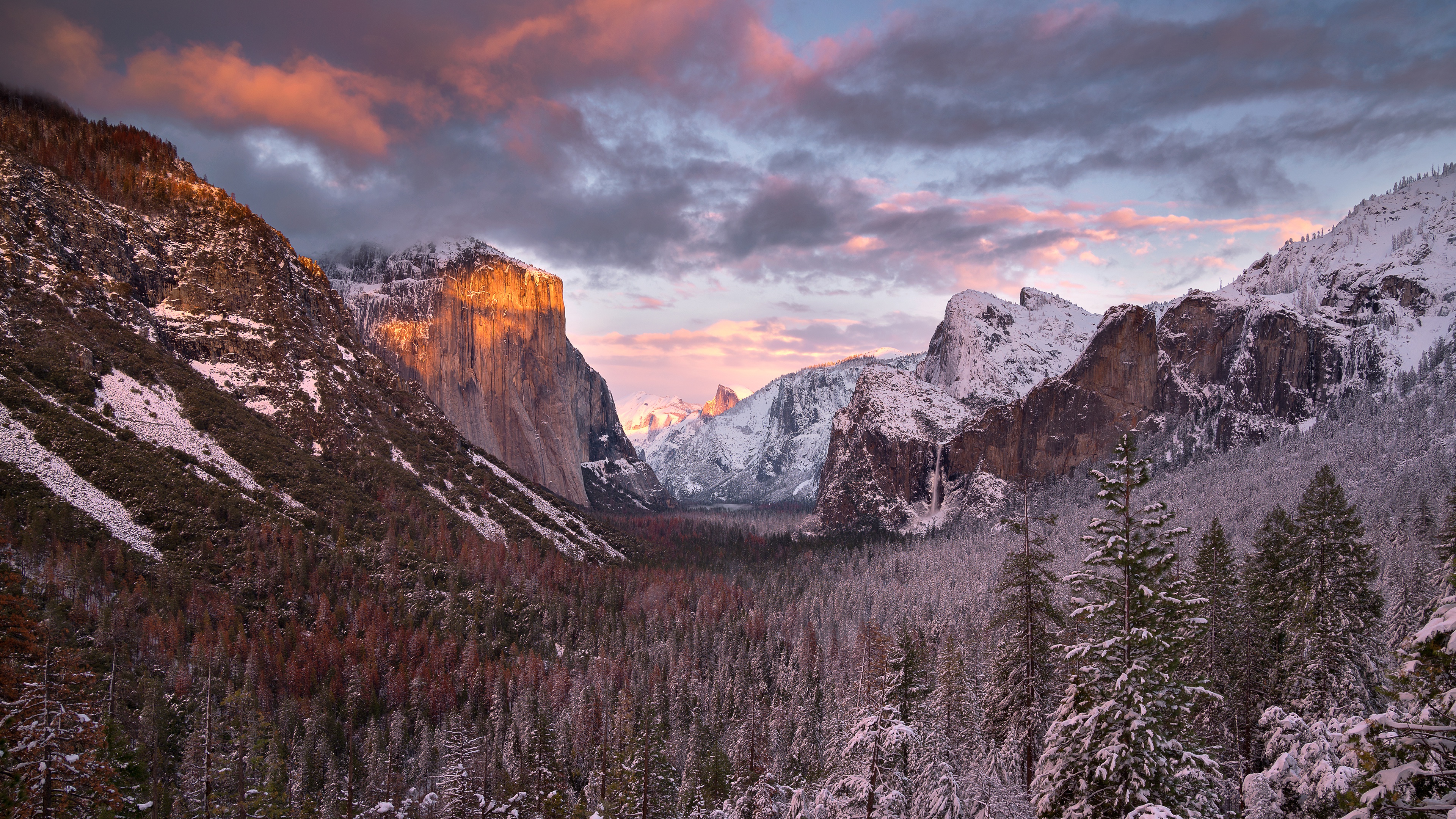 General 3840x2160 mountains nature winter landscape Yosemite National Park USA