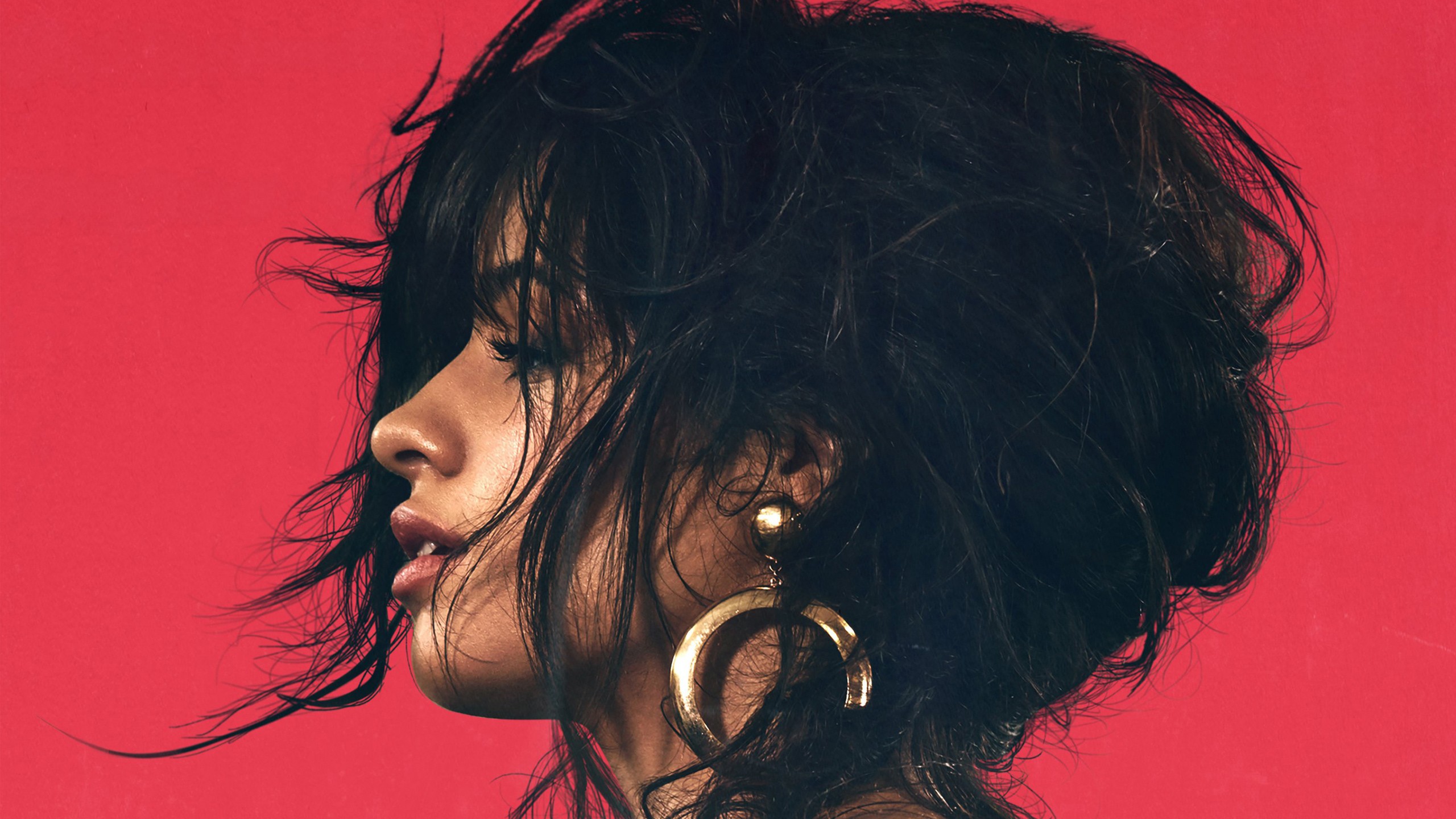 People 2560x1440 Camila Cabello singer celebrity brunette women hoop earrings