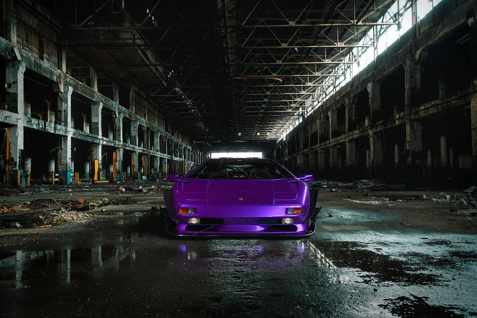 General 1920x1280 car purple cars vehicle Lamborghini pop-up headlights frontal view Lamborghini Diablo italian cars Volkswagen Group