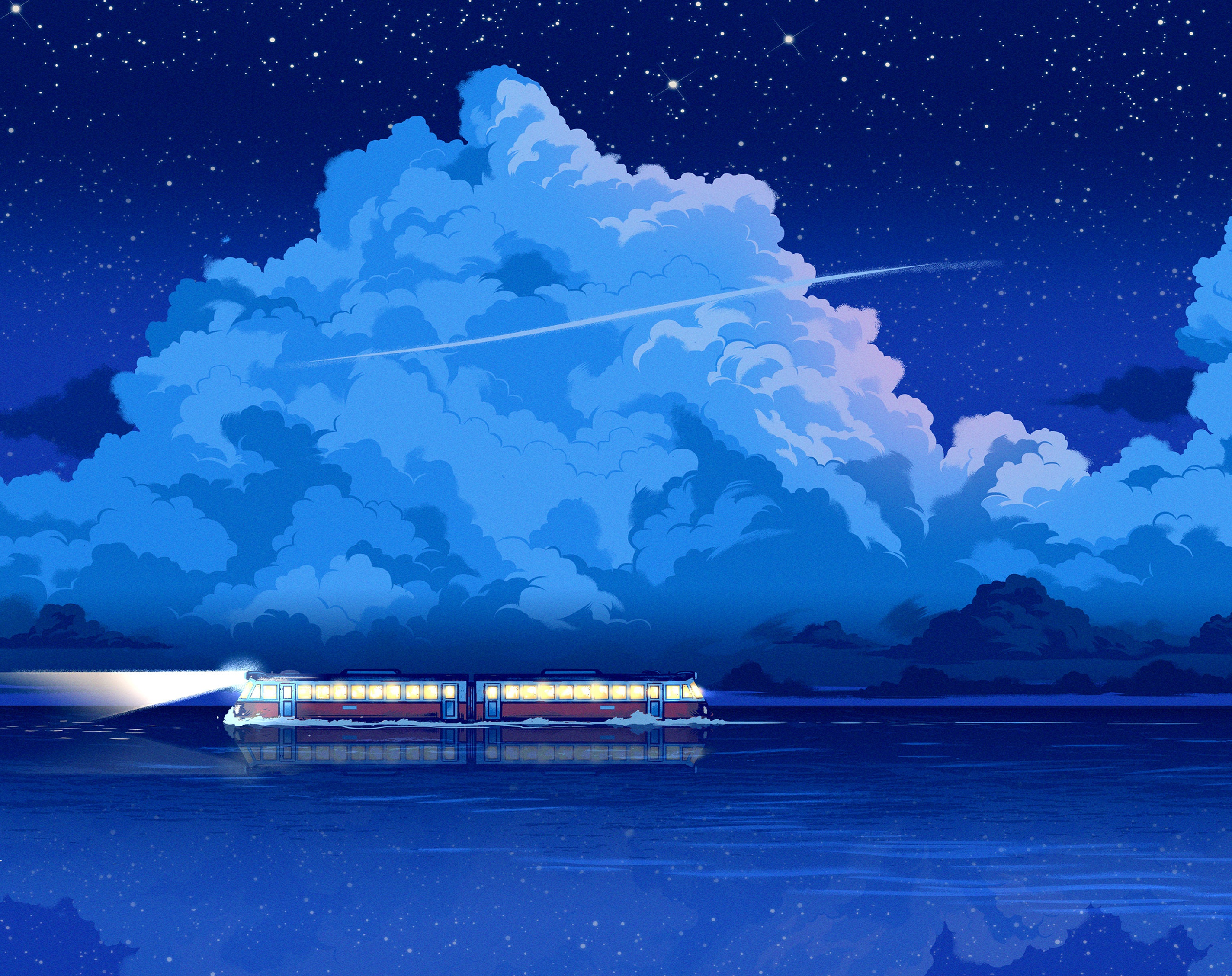 anime scenery clouds gif | WiffleGif