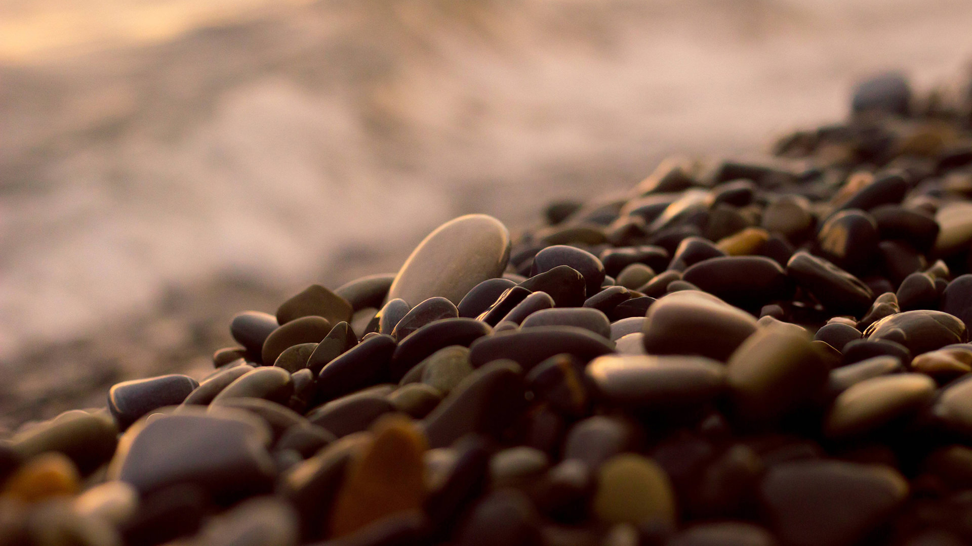 General 1920x1080 nature brown photography blurred pebbles natural light beach stones