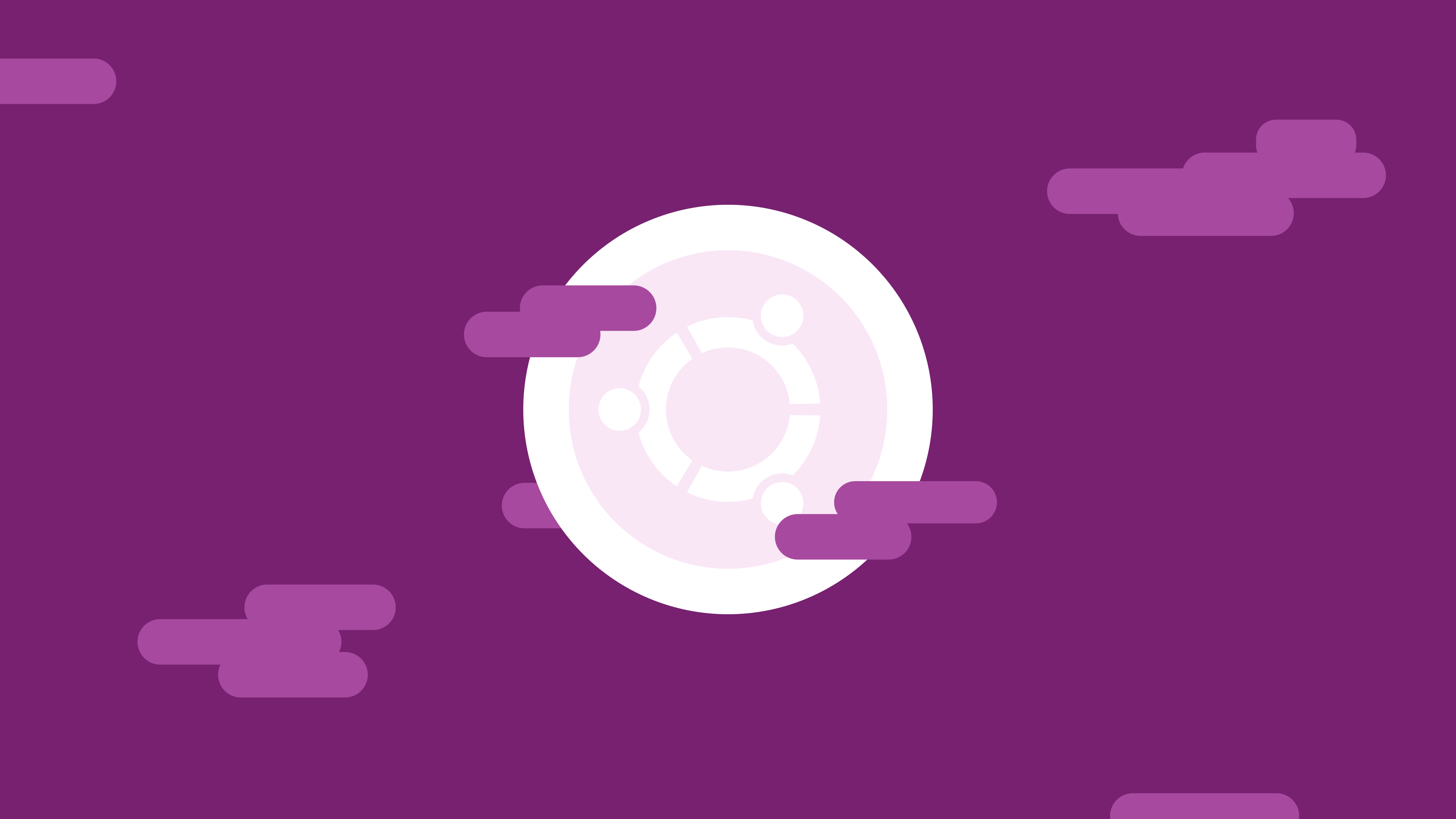 General 3840x2160 logo clouds Moon operating system Flatdesign minimalism vector purple Ubuntu digital art simple background