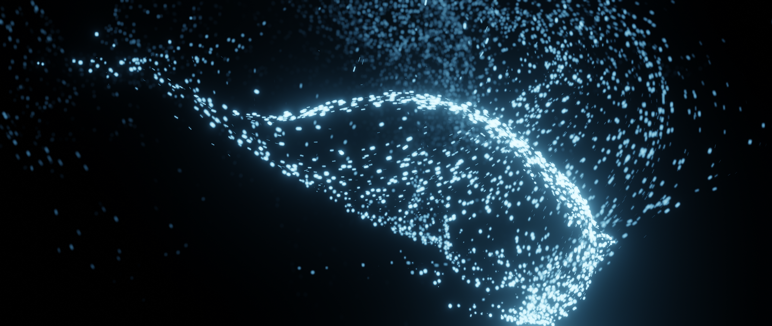 General 2560x1080 CGI floating particles dark Blender 3D Abstract digital art simple background