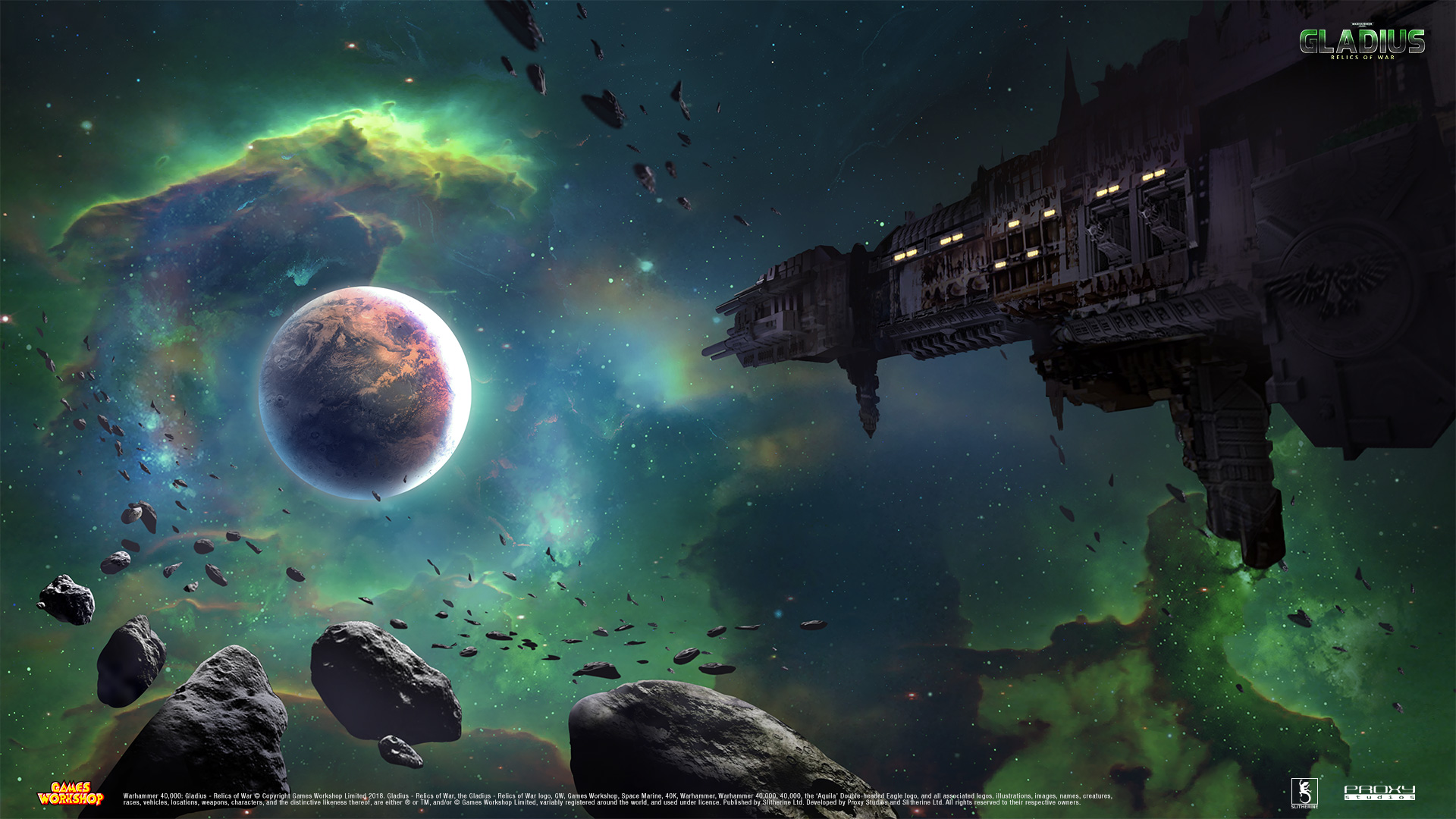 General 1920x1080 Warhammer 40,000 Gladius Games Workshop space planet video games stars asteroid spaceship