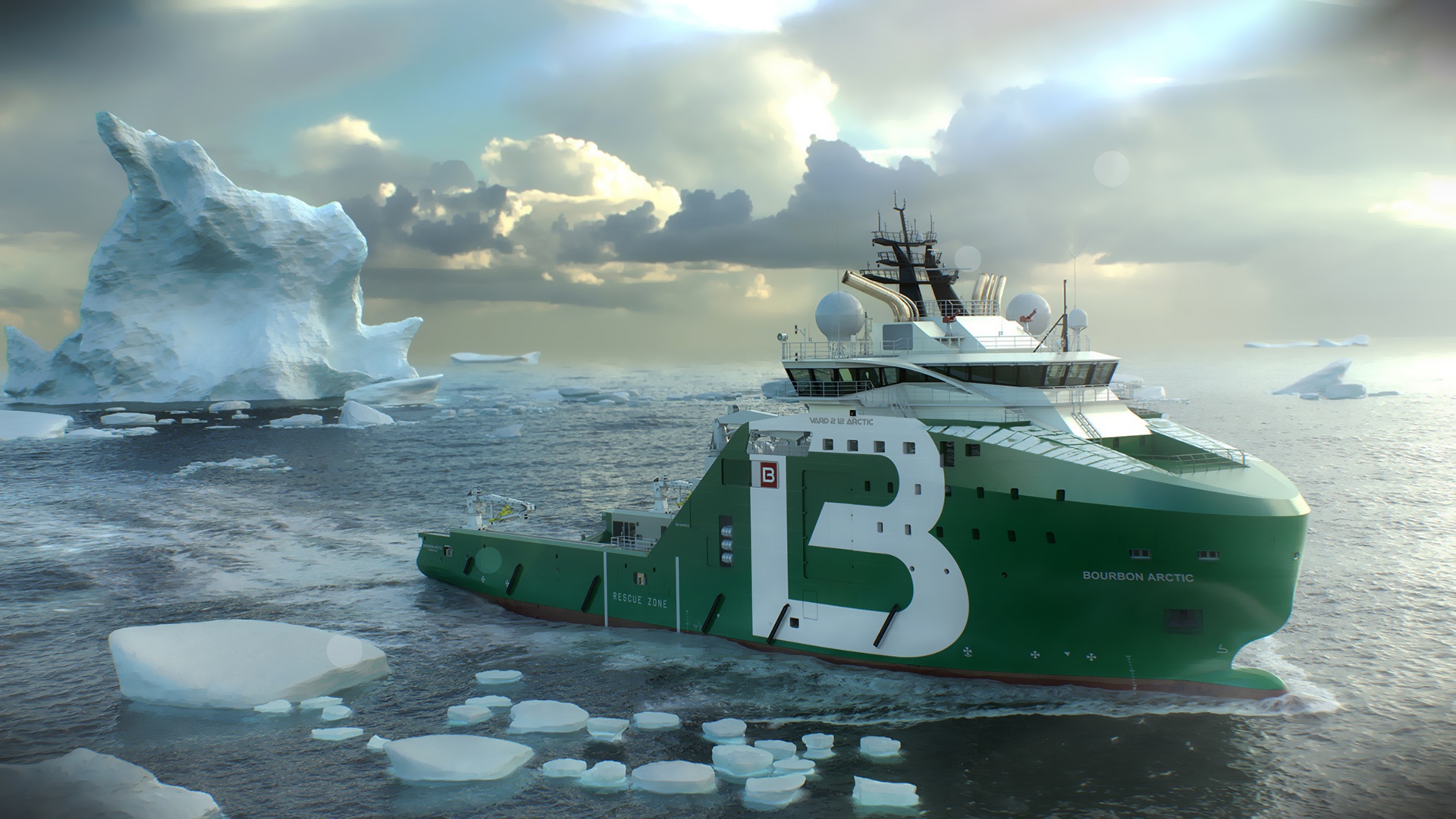 General 1920x1080 iceberg Arctic sea vehicle ship