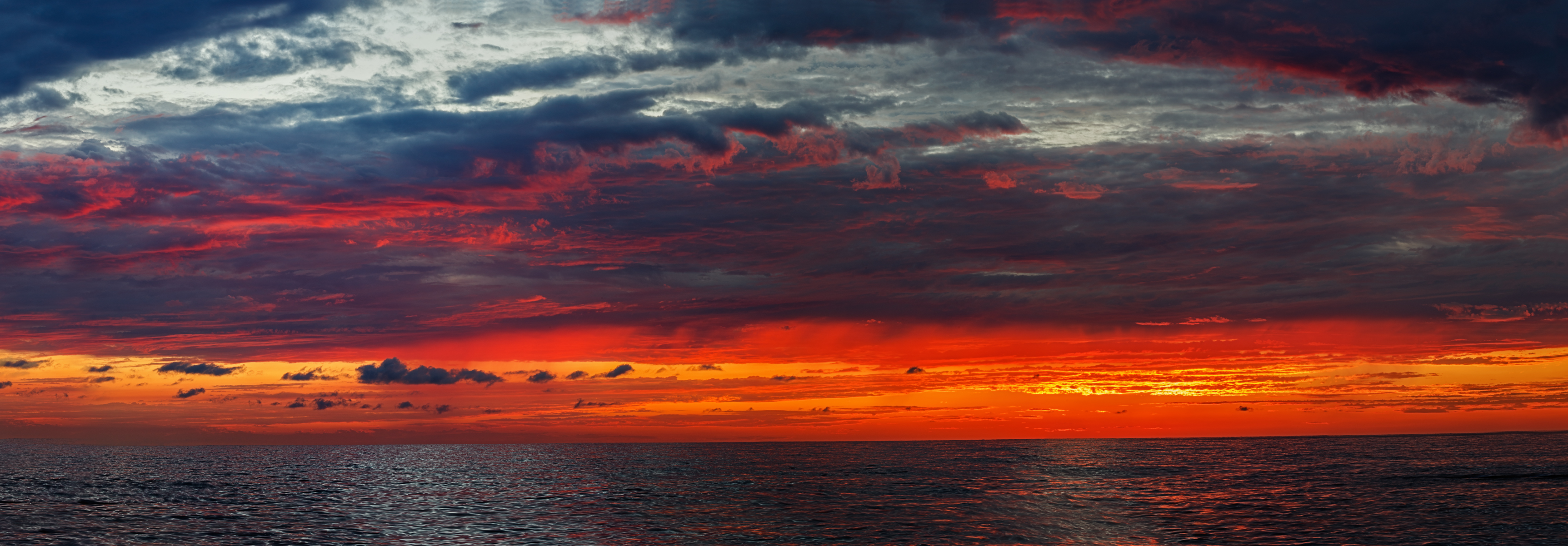 General 3450x1202 Black Sea sunset clouds water sea