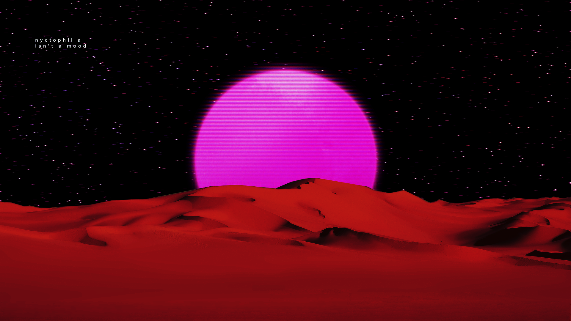 General 1920x1080 synthwave Moon desert nyctophilia