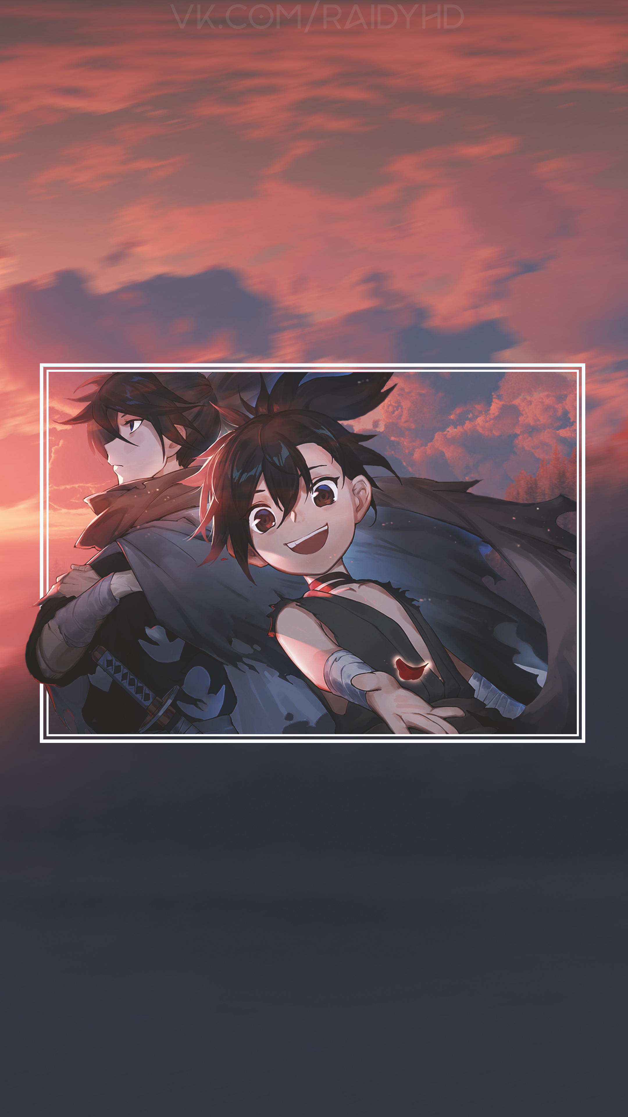 Anime 2160x3840 anime anime girls picture-in-picture sunset forest