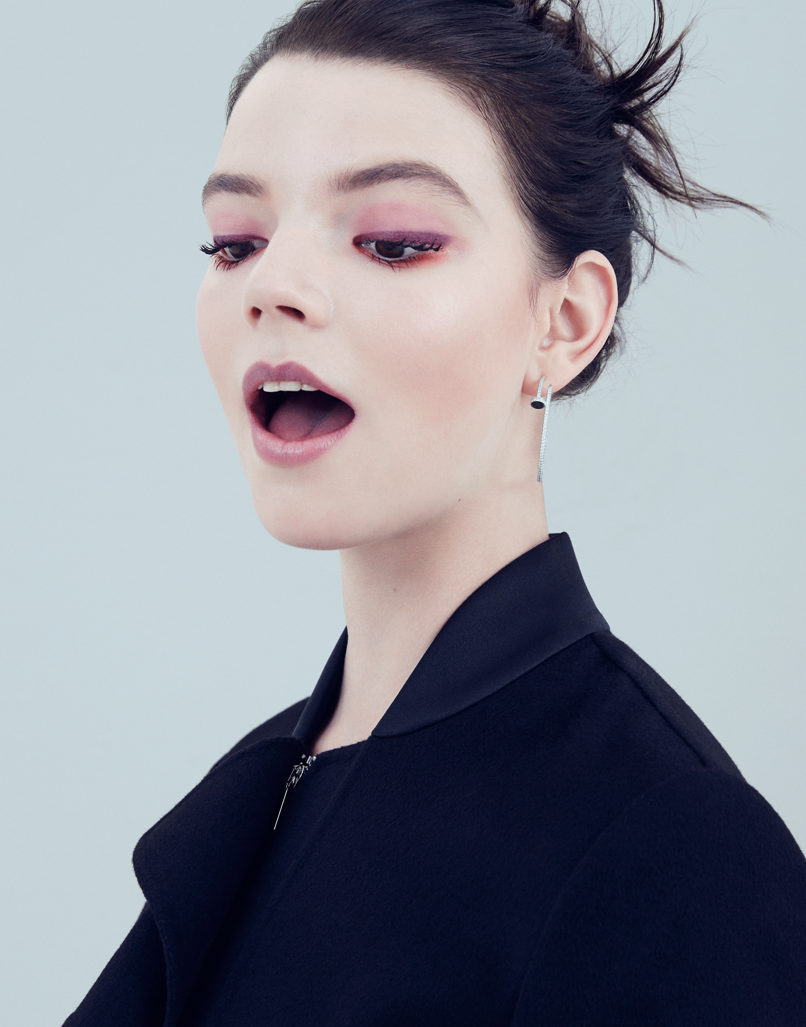 People 1571x2000 Anya Taylor-Joy  actress women open mouth simple background brunette