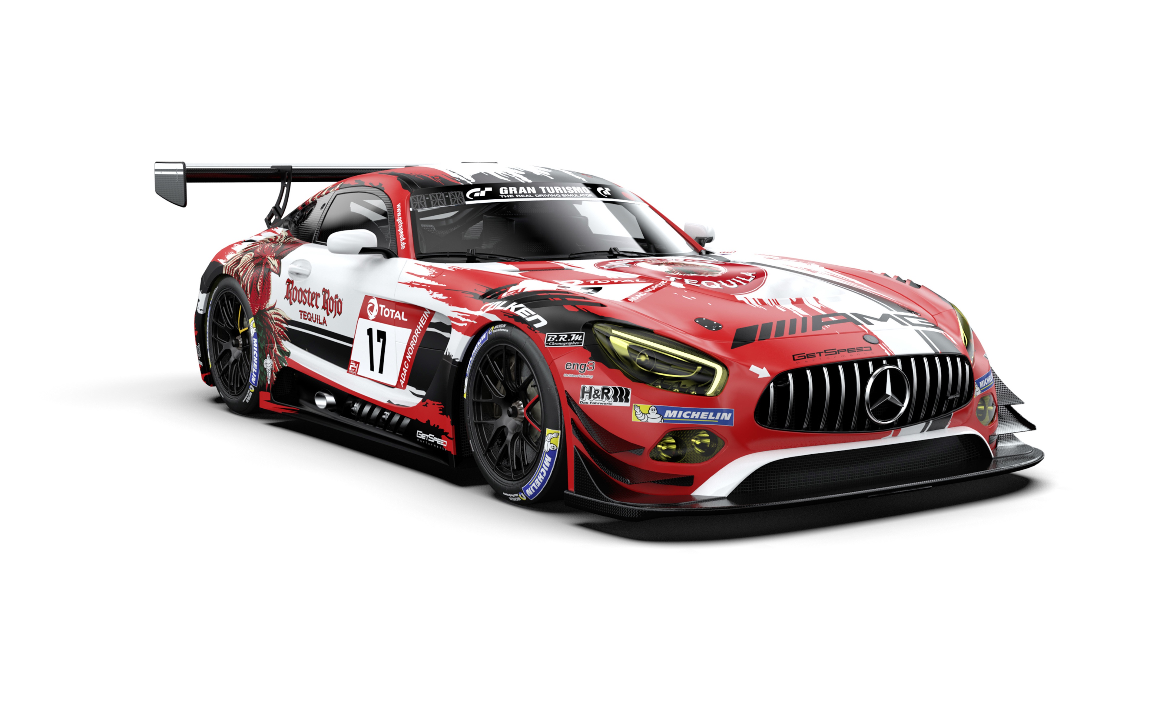 General 3840x2400 white background car race cars vehicle red cars Mercedes-Benz livery German cars