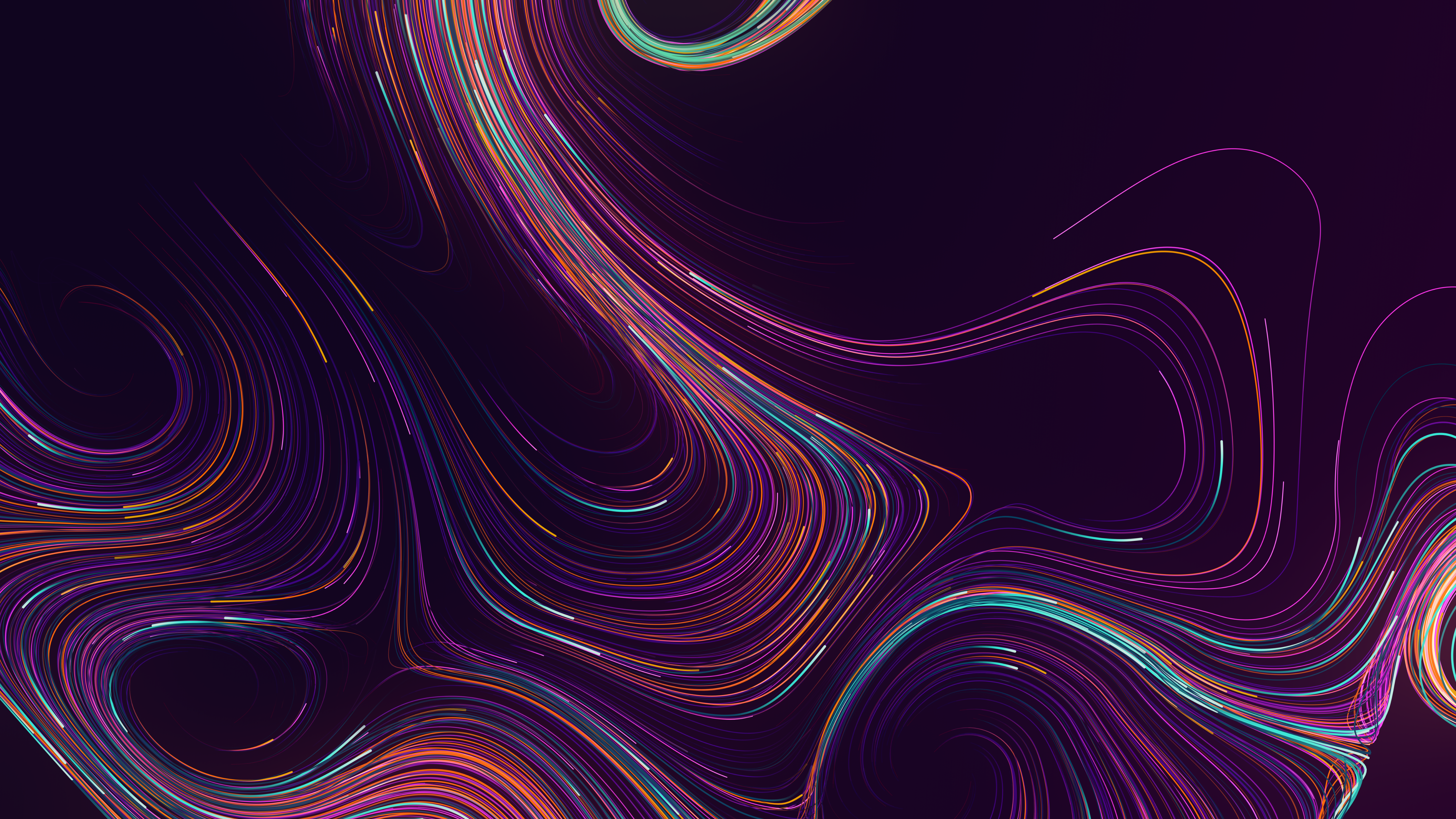 General 5120x2880 abstract digital art wavy lines colorful