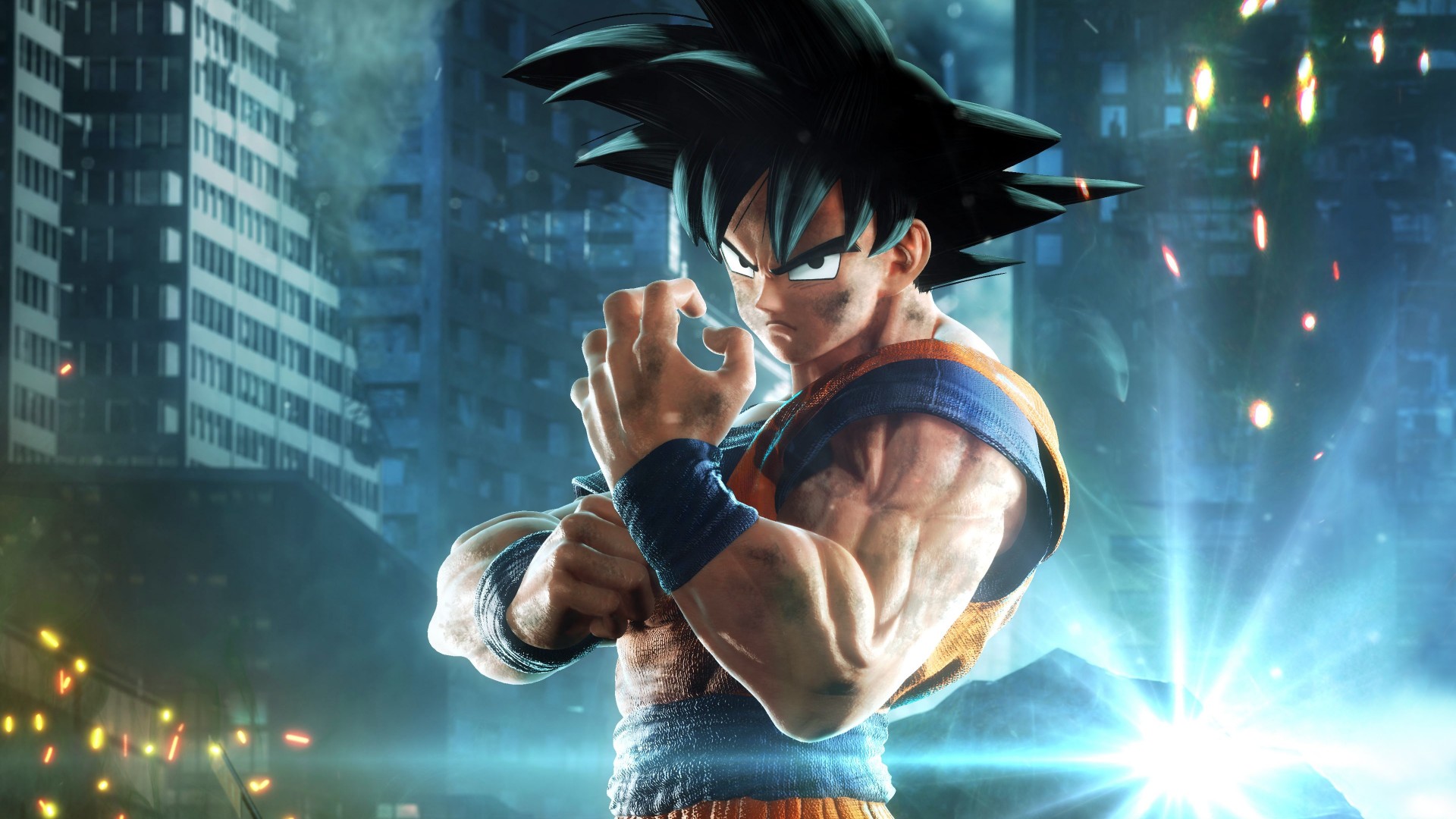 Anime 1920x1080 Son Goku Super Saiyan hero Jump Force anime boys anime dark hair muscles