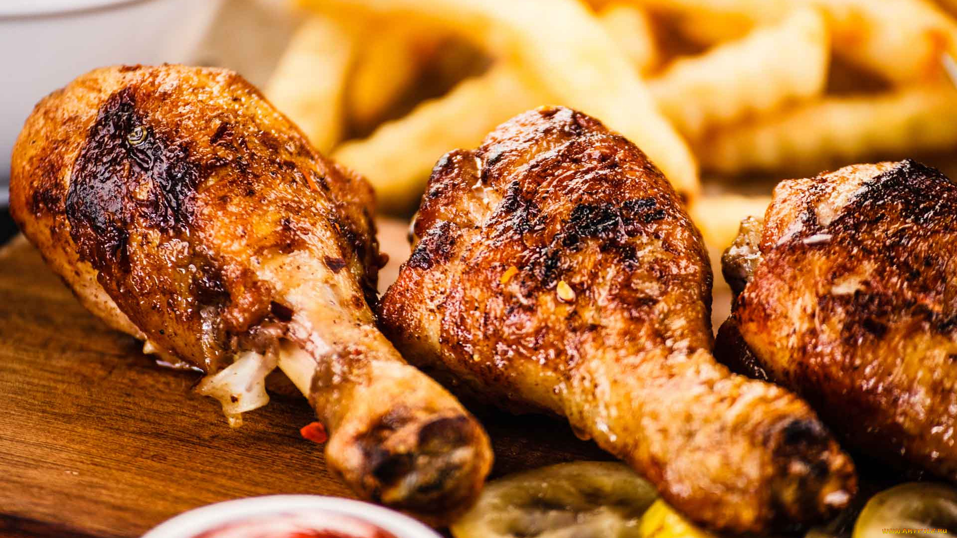 General 1920x1080 food meat fries chicken wings chickens cutting board