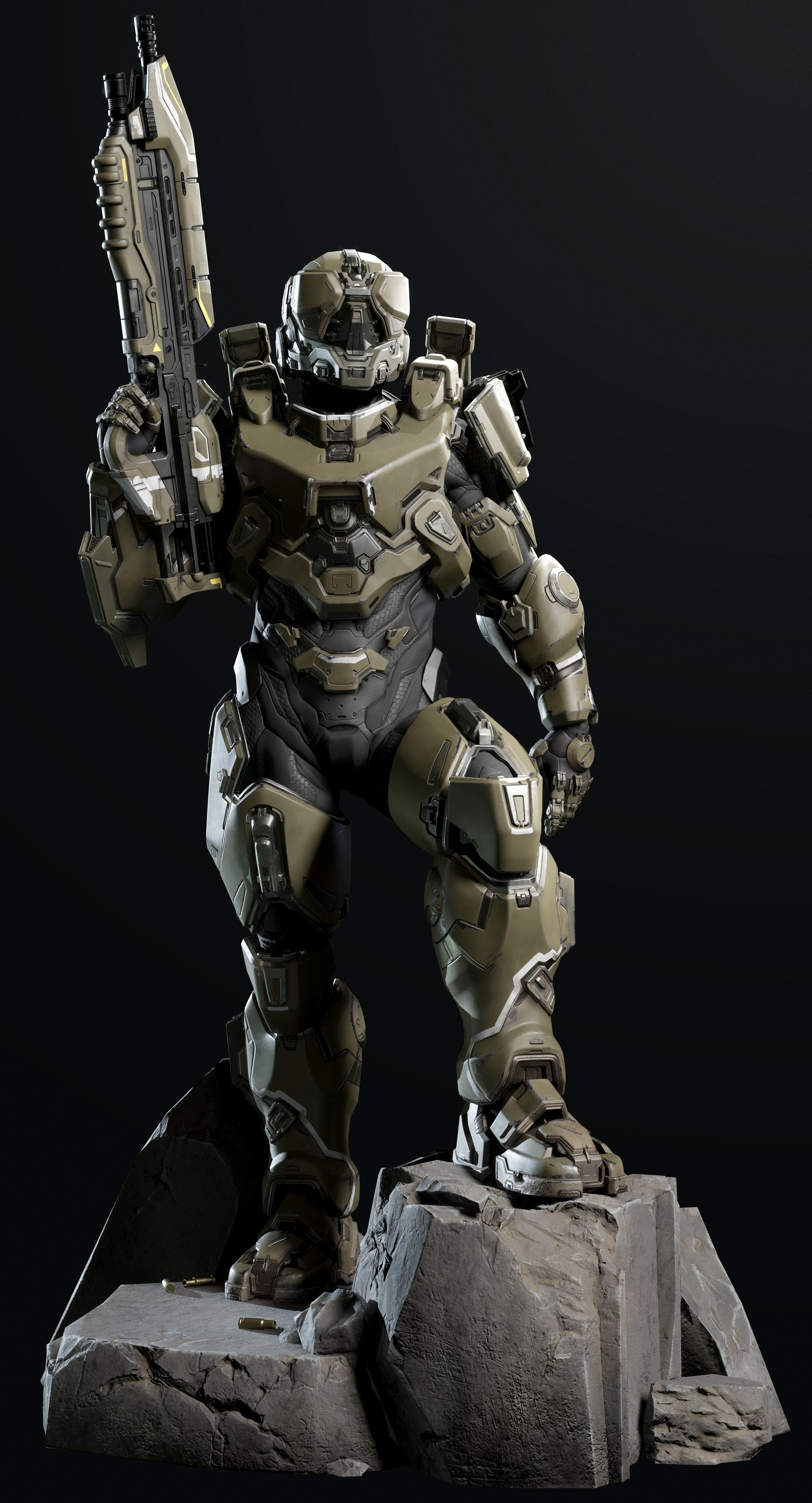 General 2593x4796 concept art Halo (game) video game characters simple background portrait display armor digital art